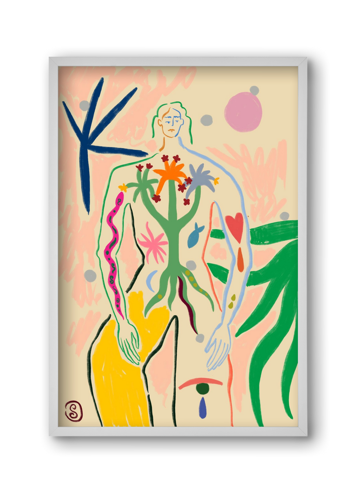 INNER GROWTH, 30x45 cm (30x45 cm), Fehér keret