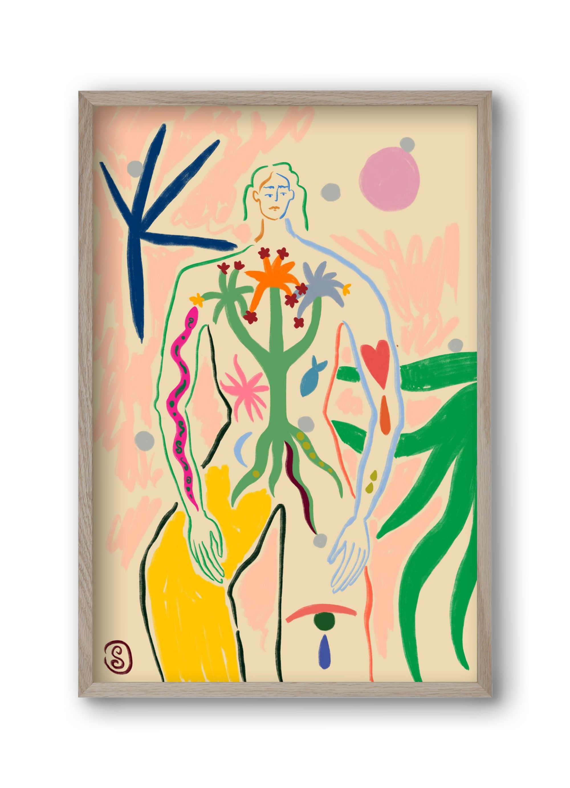 INNER GROWTH, 30x45 cm (30x45 cm), Tölgy keret