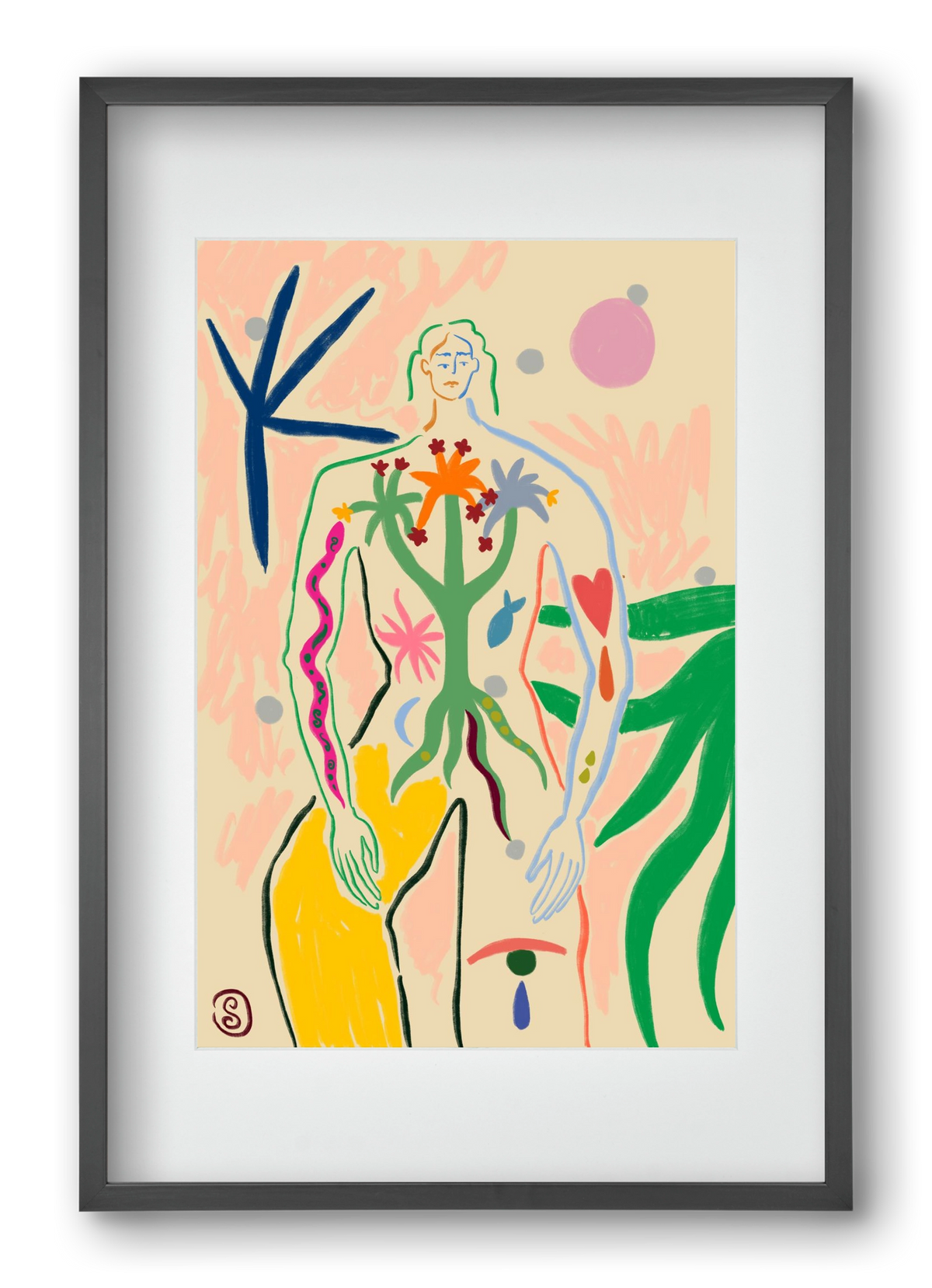 INNER GROWTH, 40x60 cm (30x45 cm), Fekete keret, paszpartuval