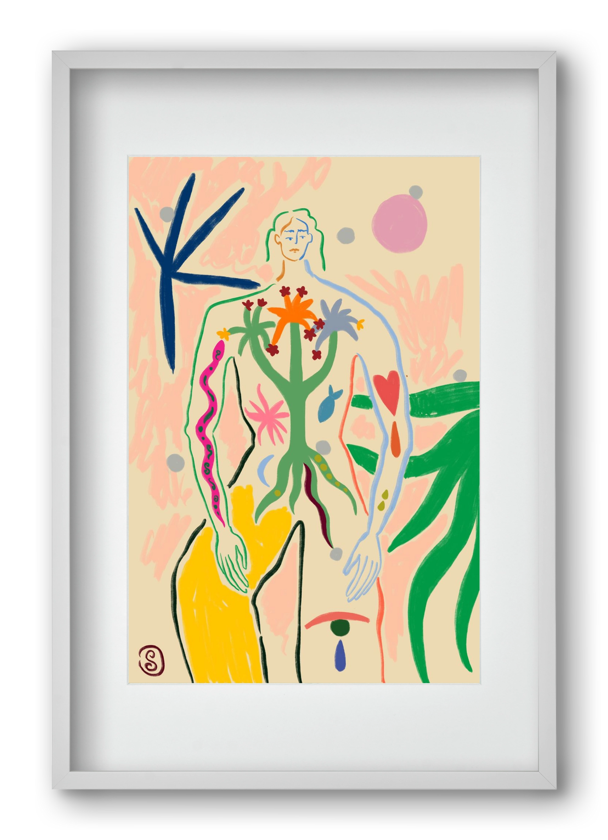 INNER GROWTH, 40x60 cm (30x45 cm), Fehér keret, paszpartuval