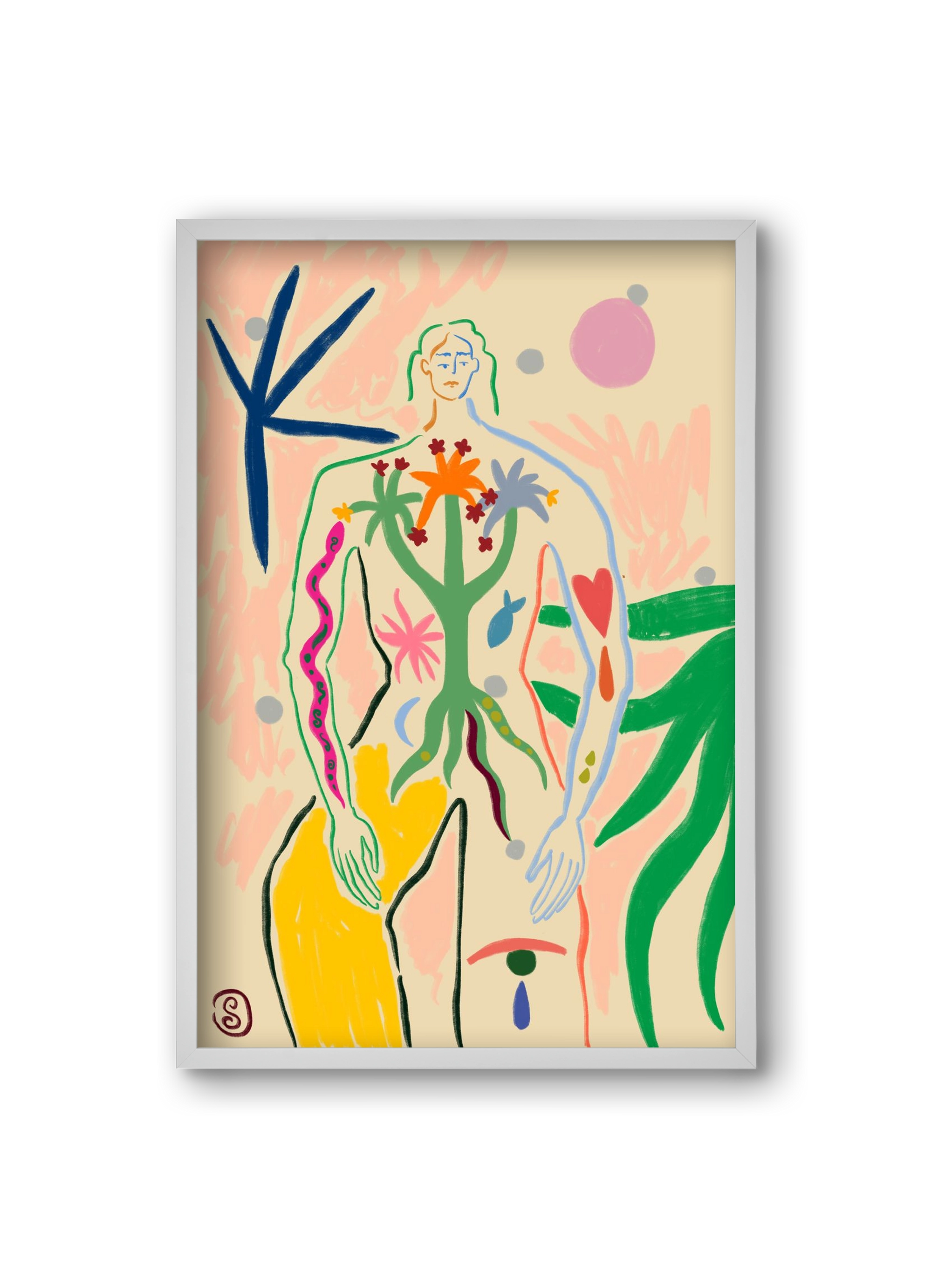 INNER GROWTH, 20x30 cm (20x30 cm), Fehér keret