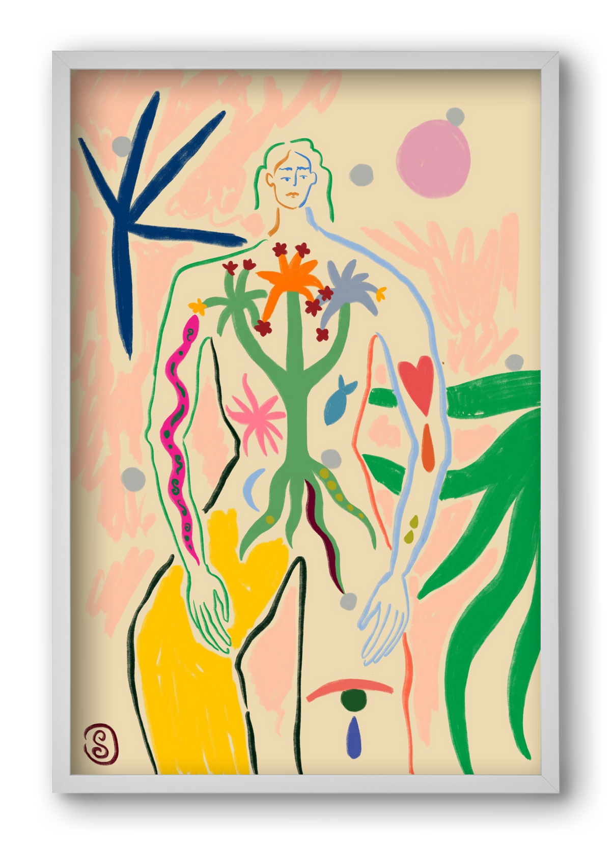 INNER GROWTH, 40x60 cm (40x60 cm), Fehér keret