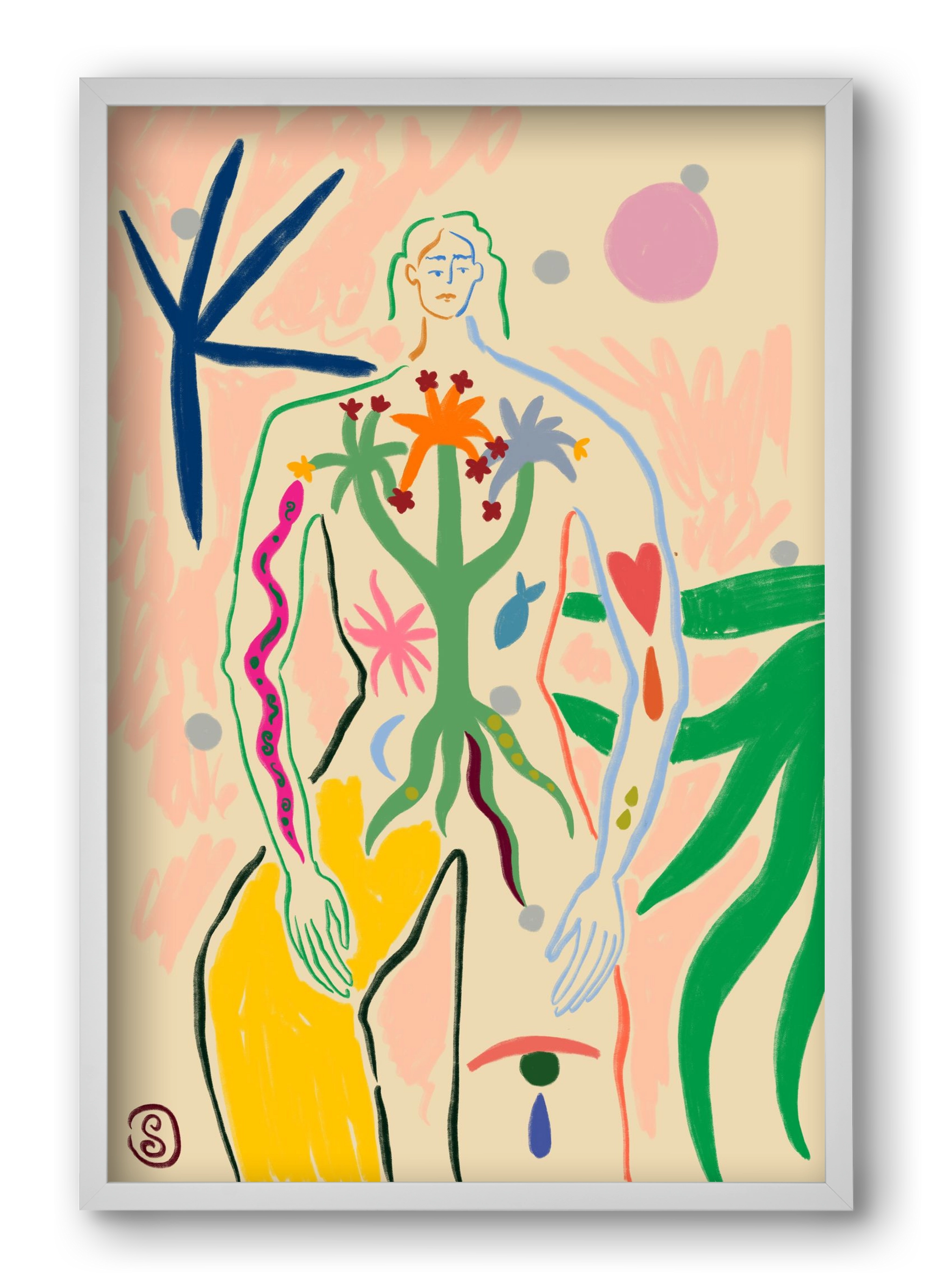 INNER GROWTH, 40x60 cm (40x60 cm), Fehér keret