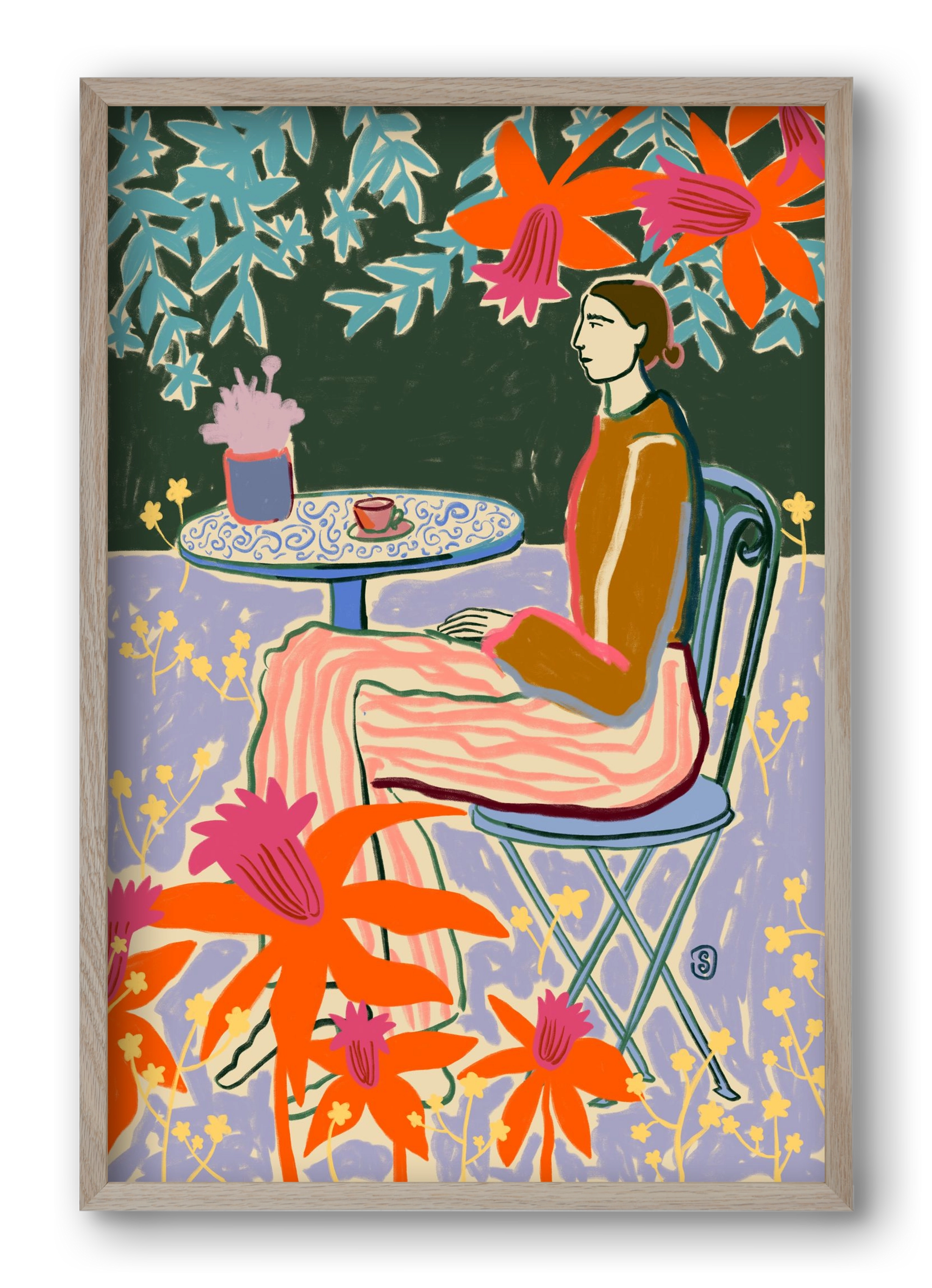 FORGET ME NOT, 40x60 cm (40x60 cm), Tölgy keret