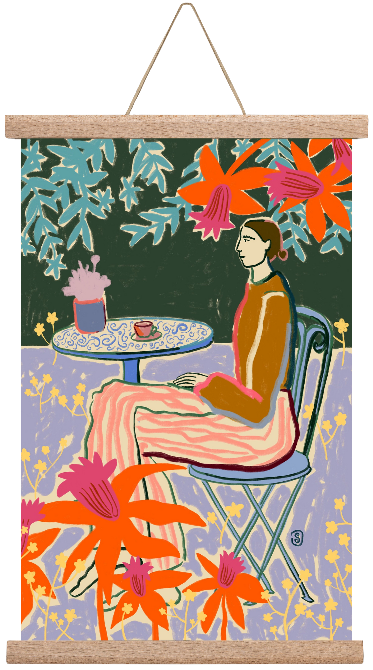 FORGET ME NOT, 30x45 cm (30x45 cm), Tölgy akasztó