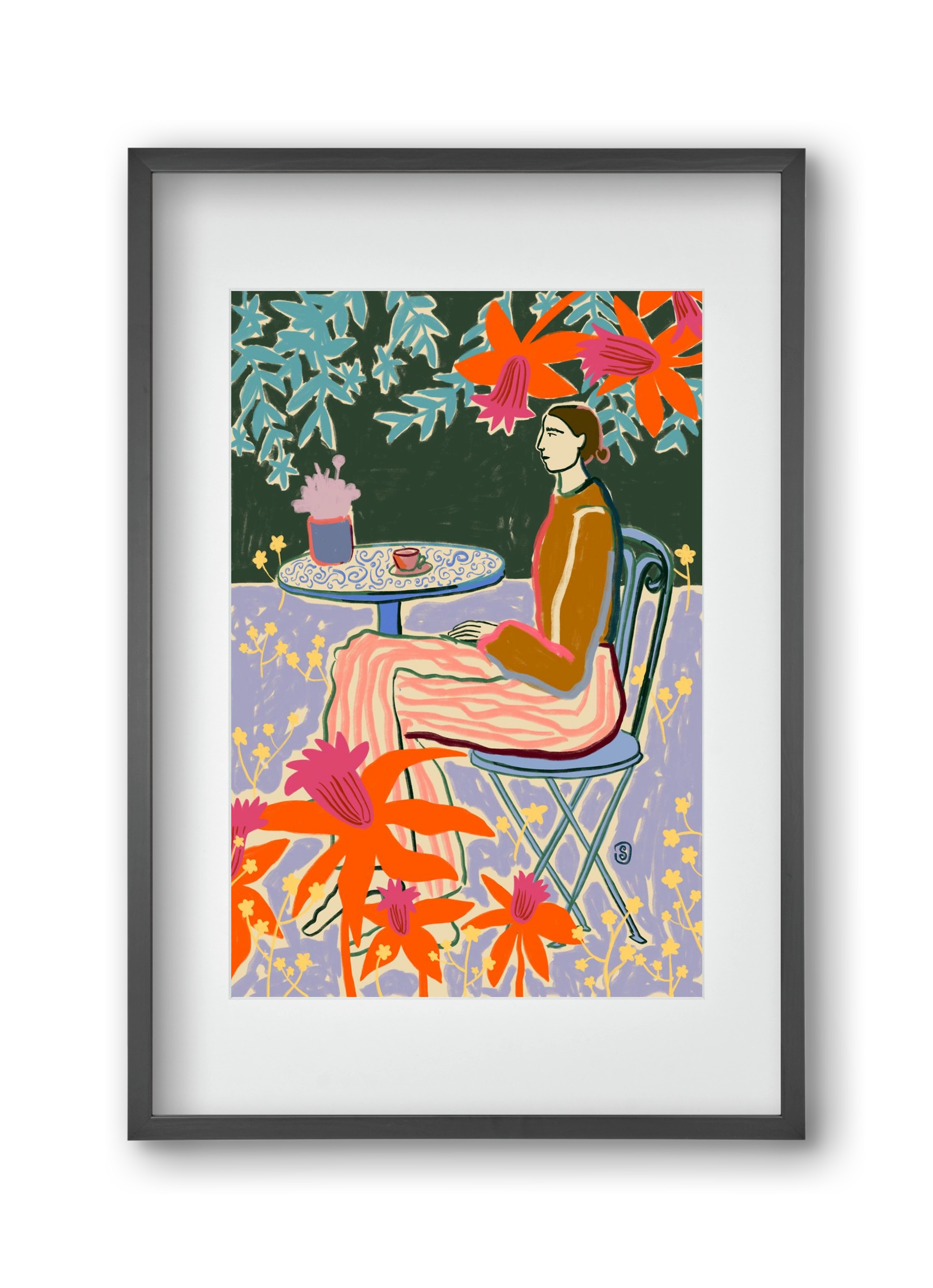 FORGET ME NOT, 30x45 cm (20x30 cm), Fekete keret, paszpartuval