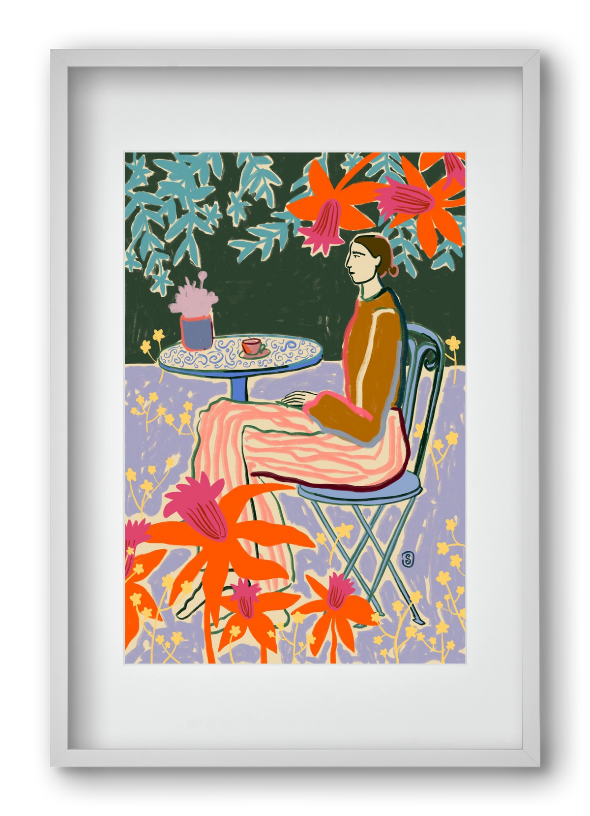 FORGET ME NOT, 40x60 cm (30x45 cm), Fehér keret, paszpartuval