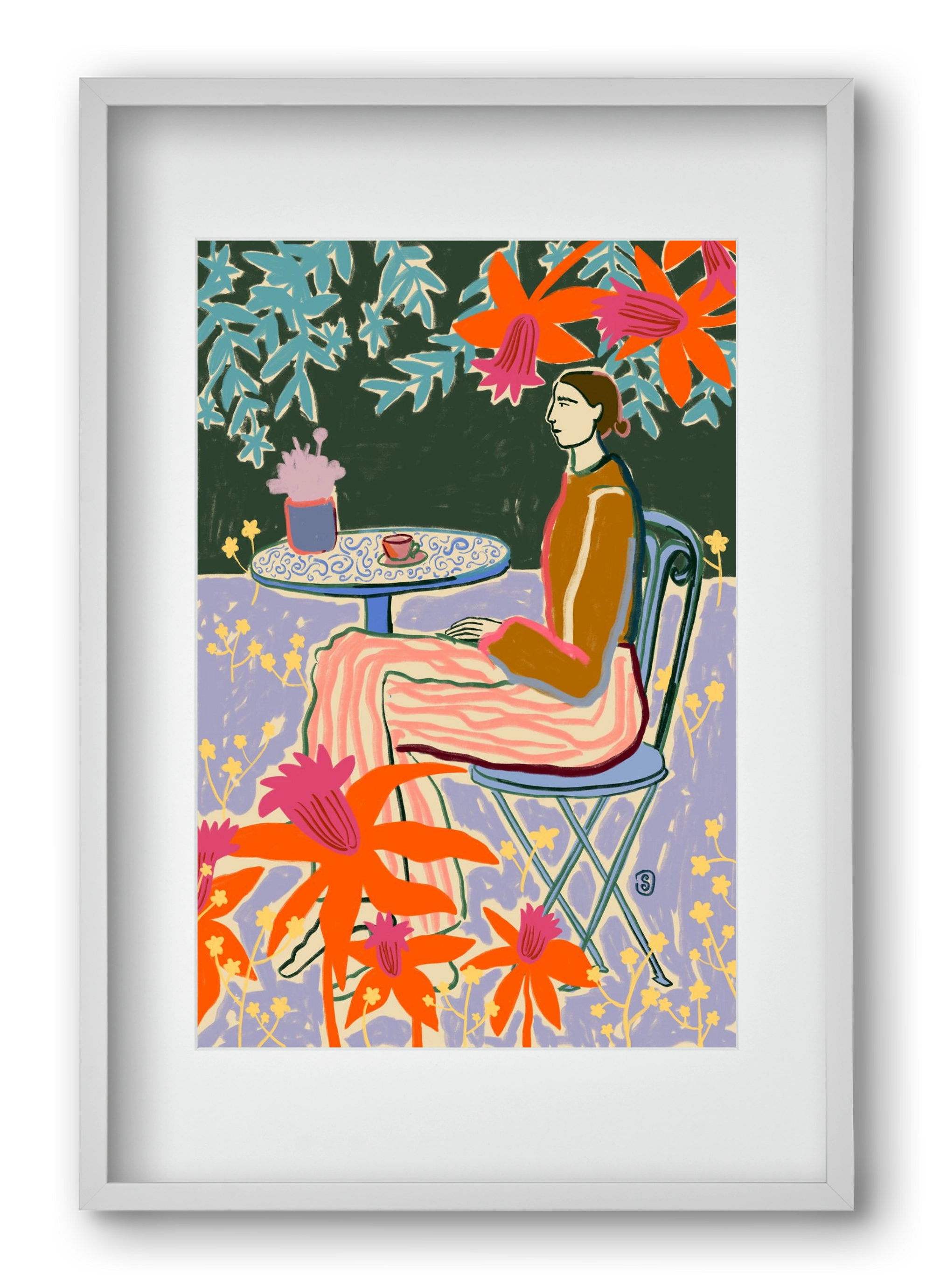 FORGET ME NOT, 40x60 cm (30x45 cm), Fehér keret, paszpartuval