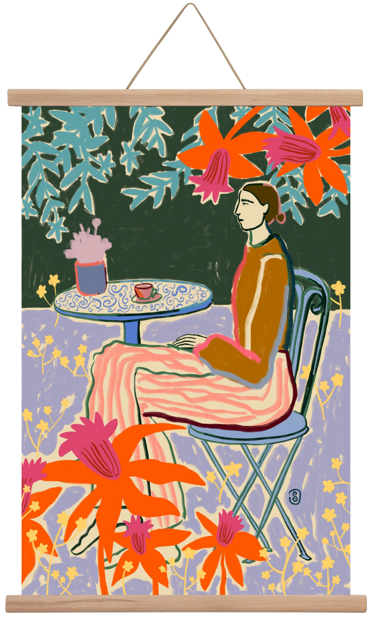 FORGET ME NOT, 40x60 cm (40x60 cm), Tölgy akasztó