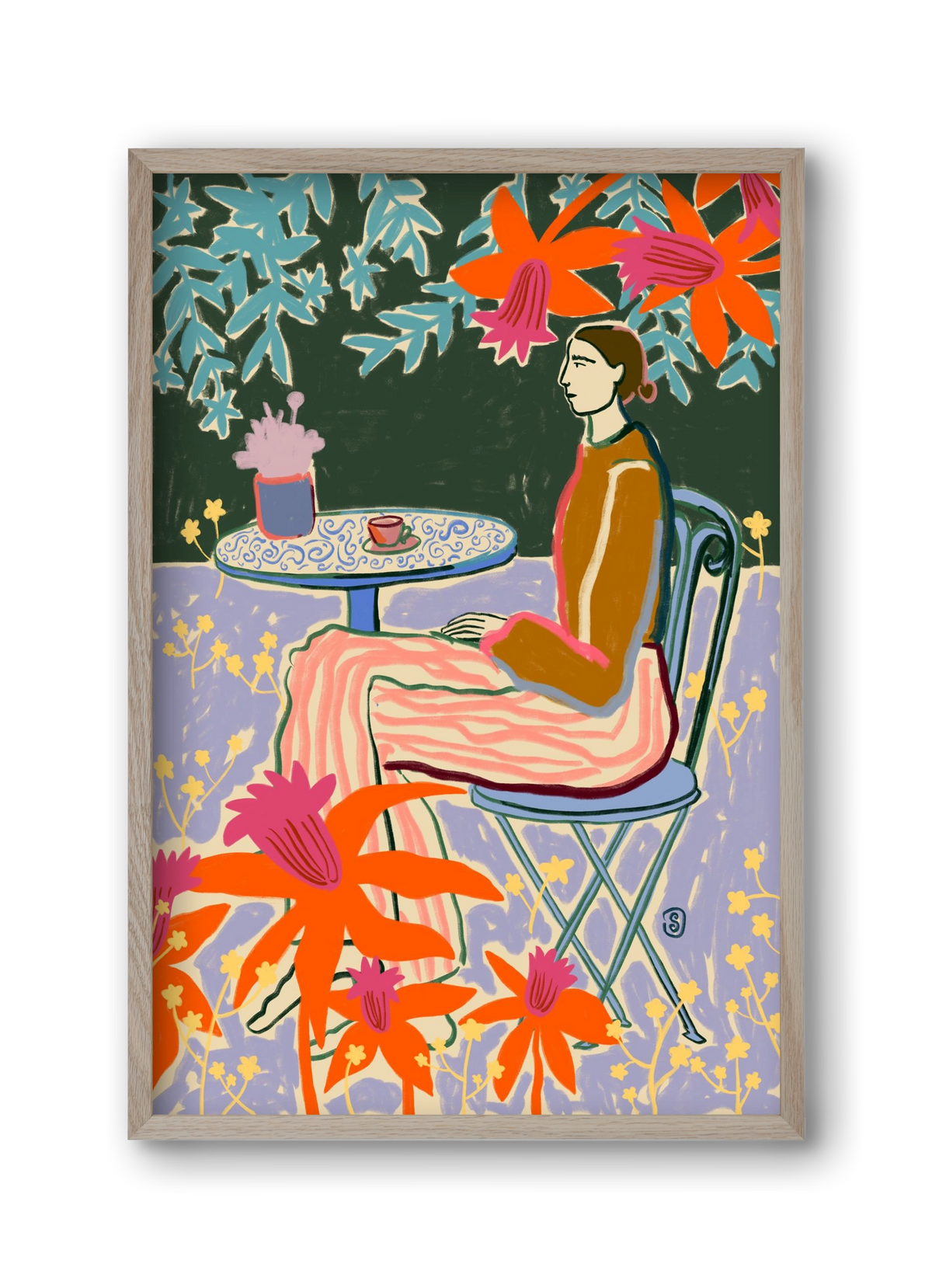 FORGET ME NOT, 30x45 cm (30x45 cm), Tölgy keret