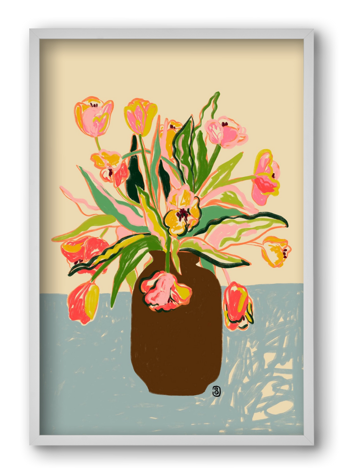 TULIPS, 40x60 cm (40x60 cm), Fehér keret