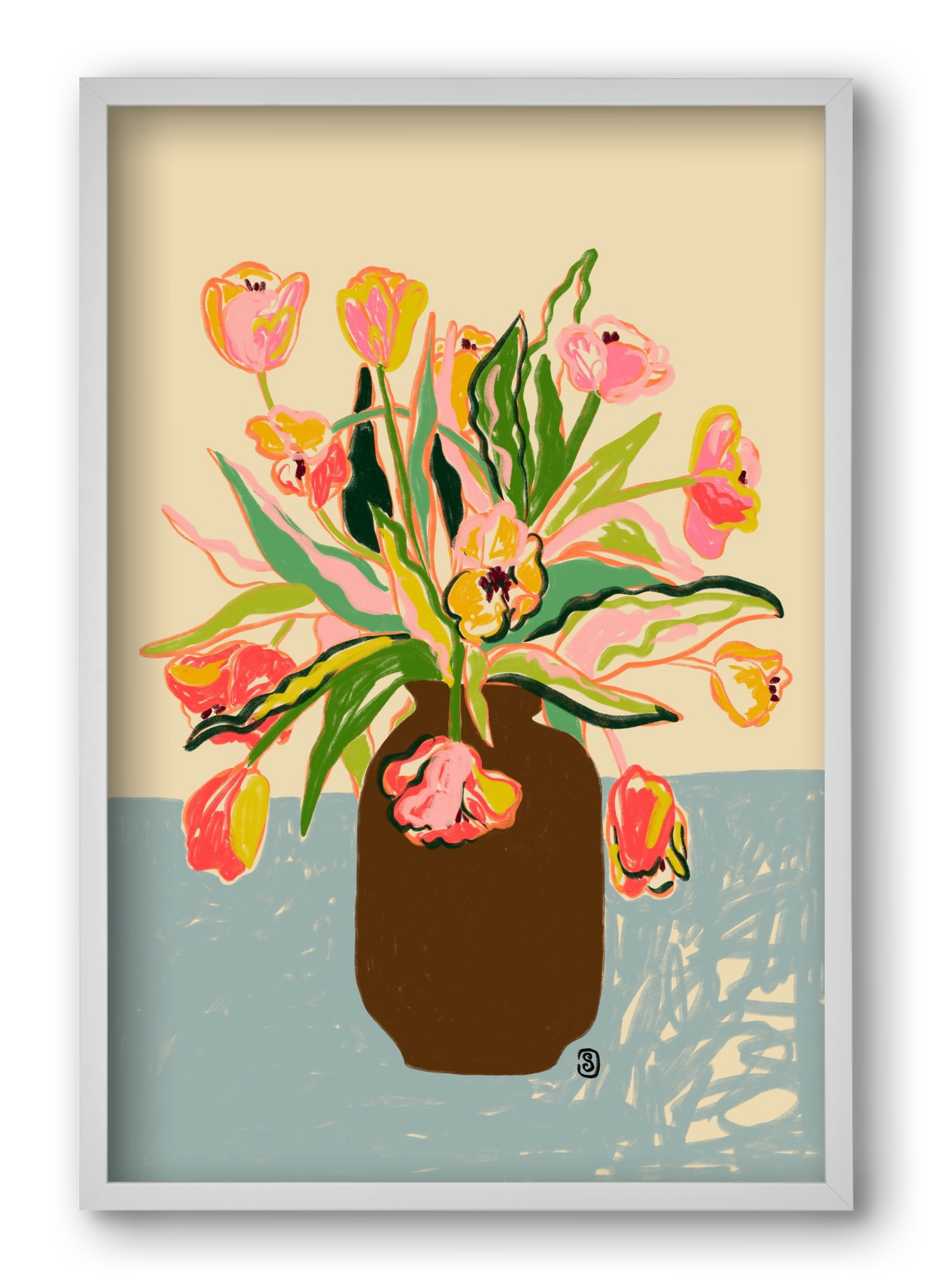 TULIPS, 40x60 cm (40x60 cm), Fehér keret