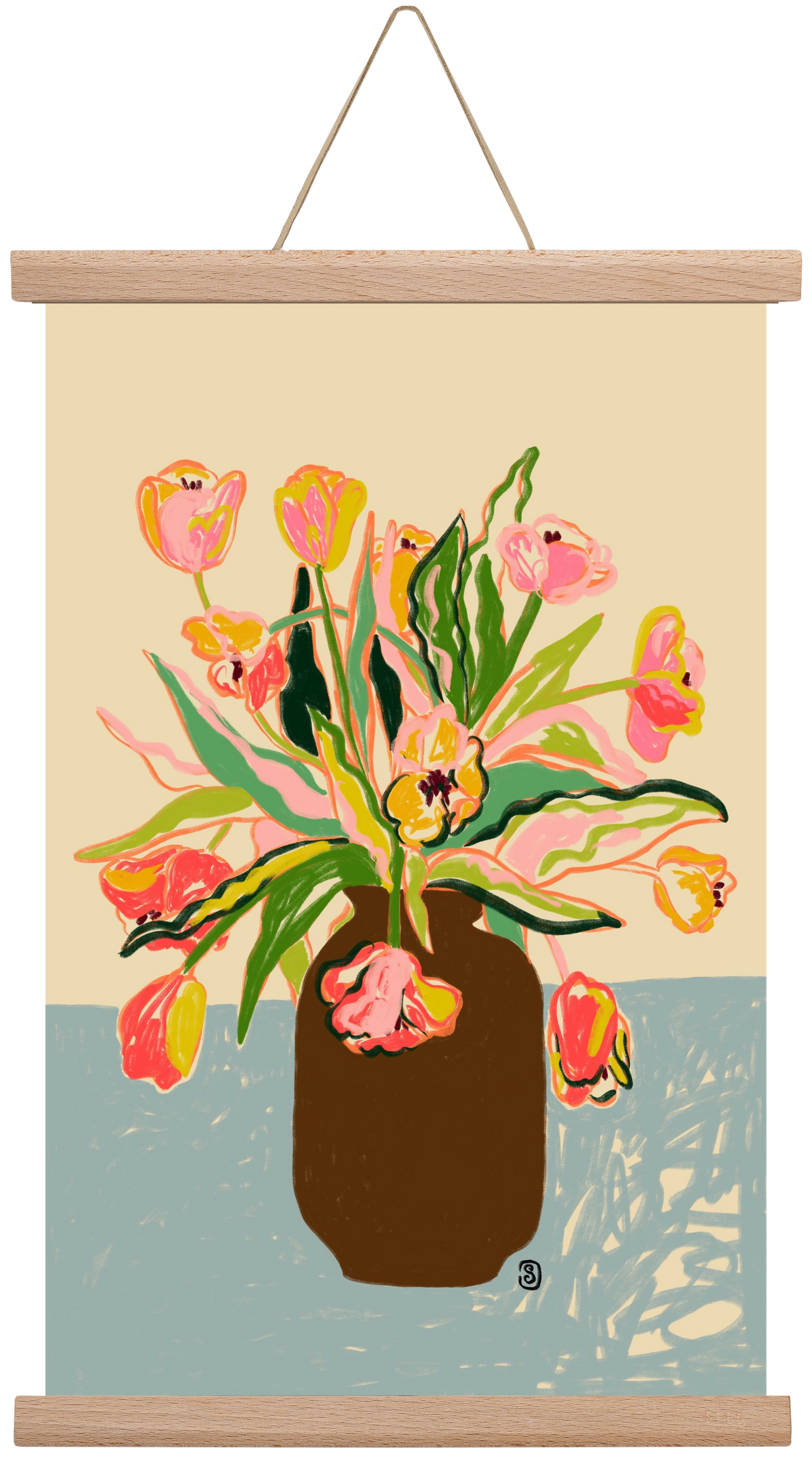 TULIPS, 30x45 cm (30x45 cm), Tölgy akasztó