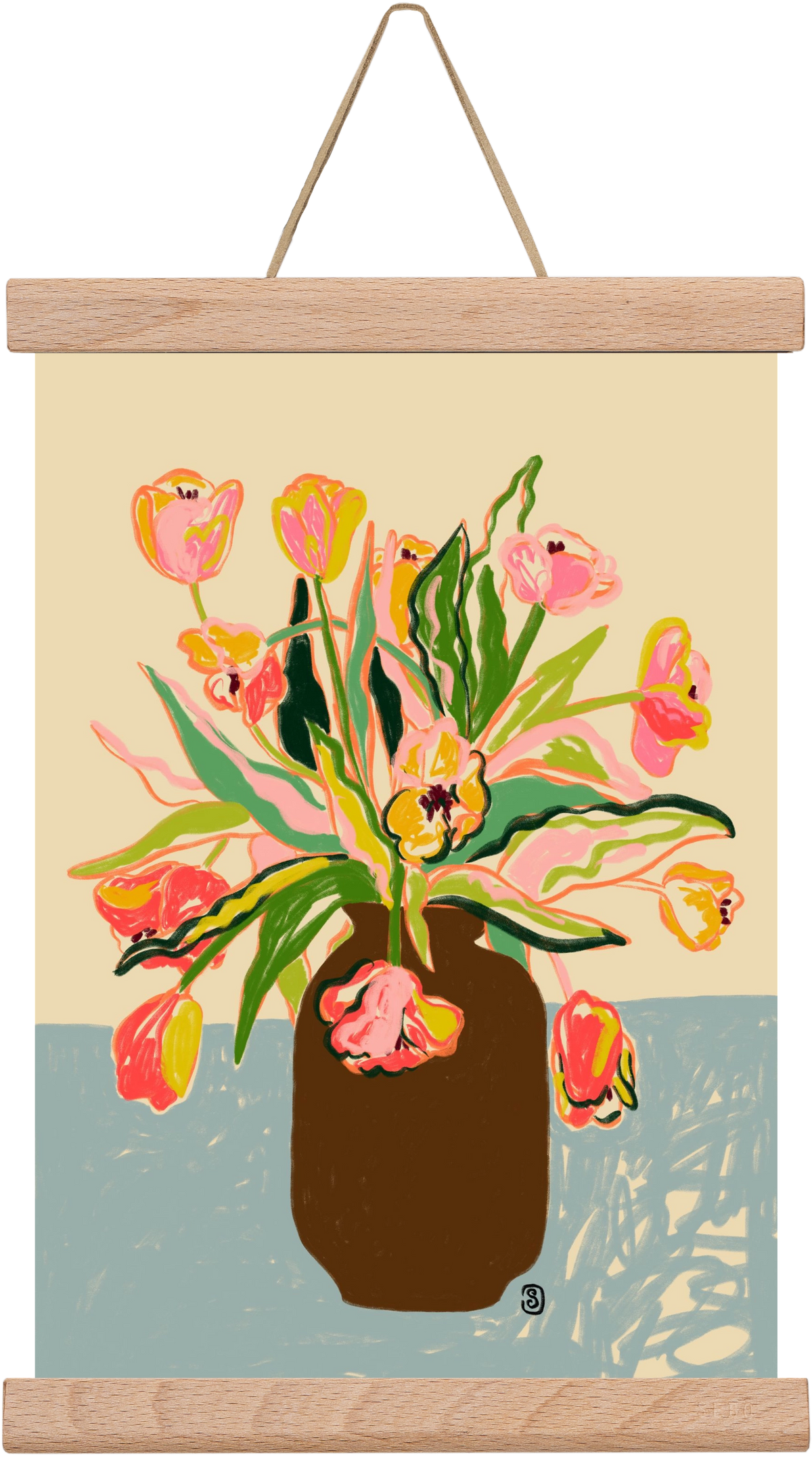 TULIPS, 20x30 cm (20x30 cm), Tölgy akasztó