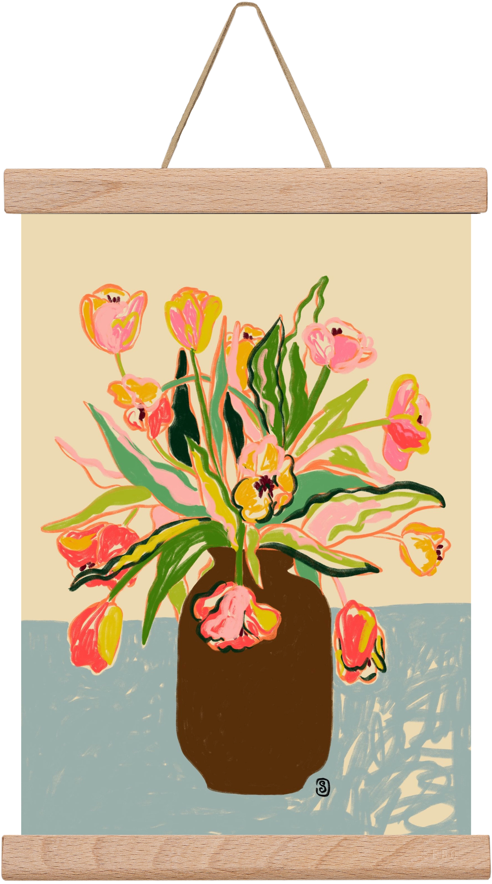 TULIPS, 20x30 cm (20x30 cm), Tölgy akasztó