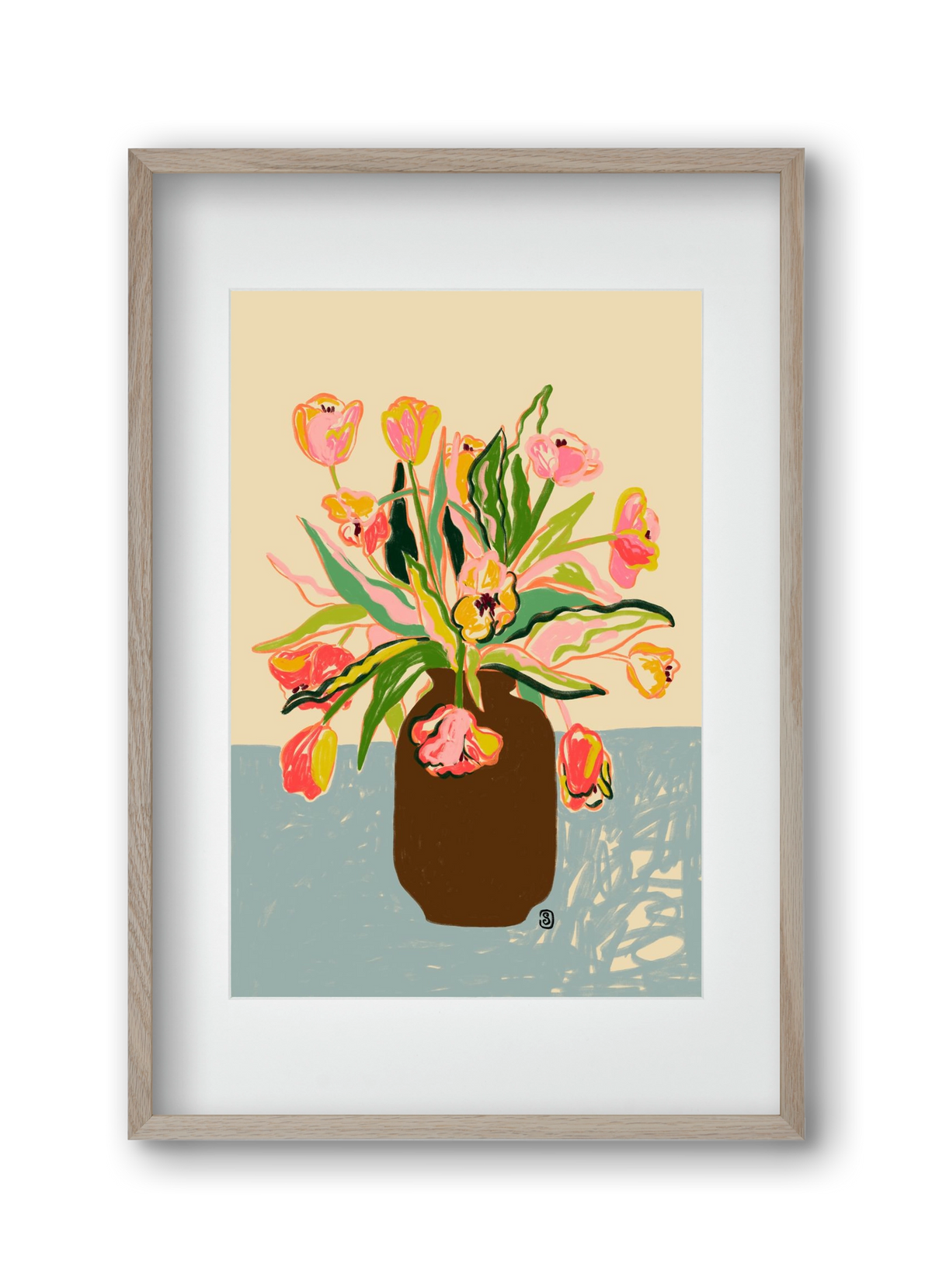TULIPS, 30x45 cm (20x30 cm), Tölgy keret, paszpartuval