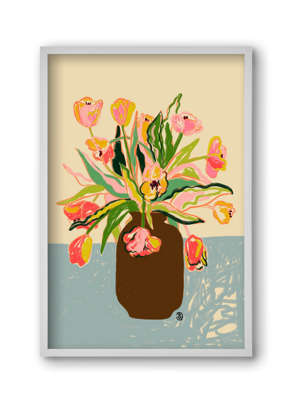 TULIPS, 30x45 cm (30x45 cm), Fehér keret