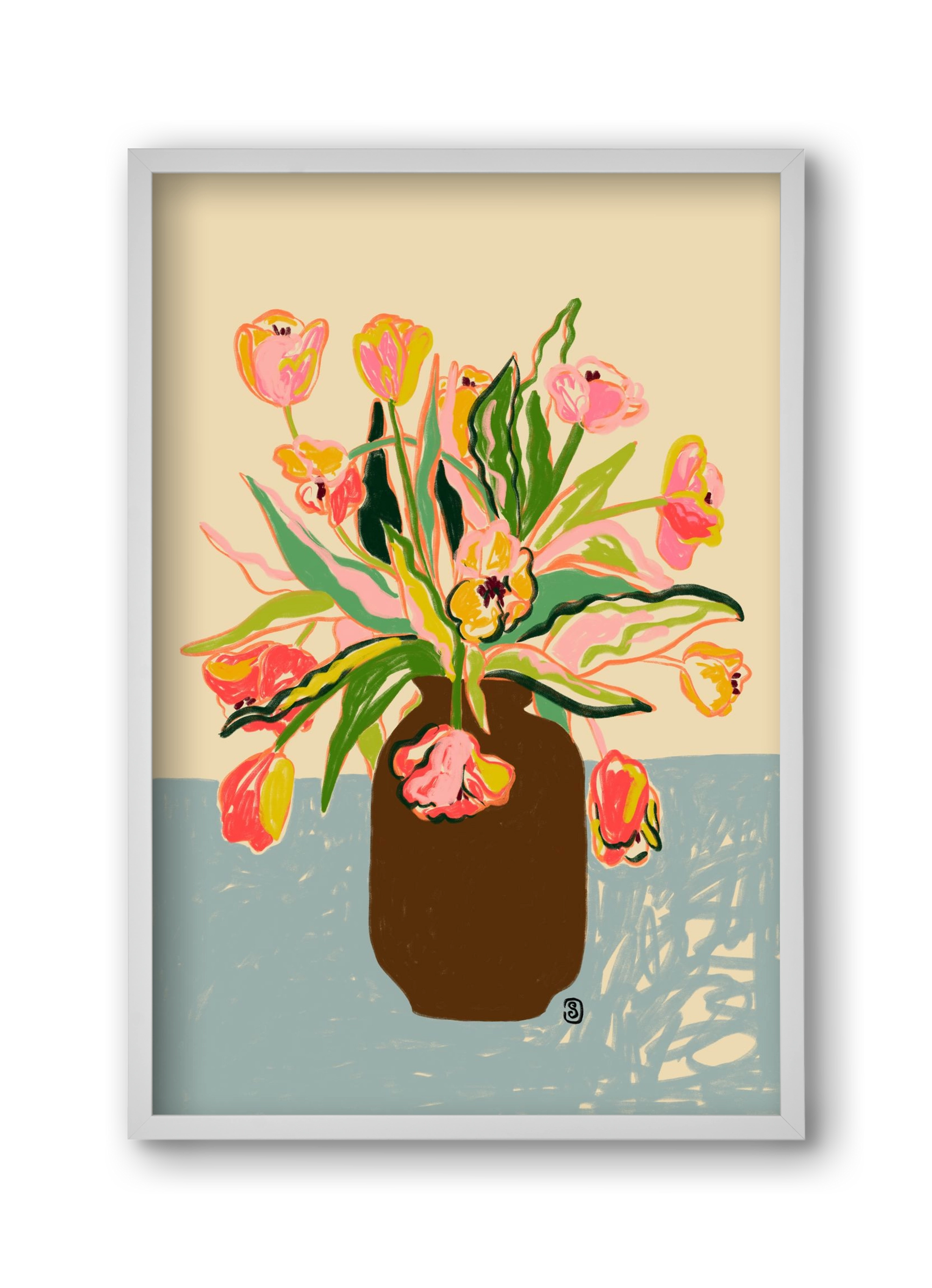 TULIPS, 30x45 cm (30x45 cm), Fehér keret