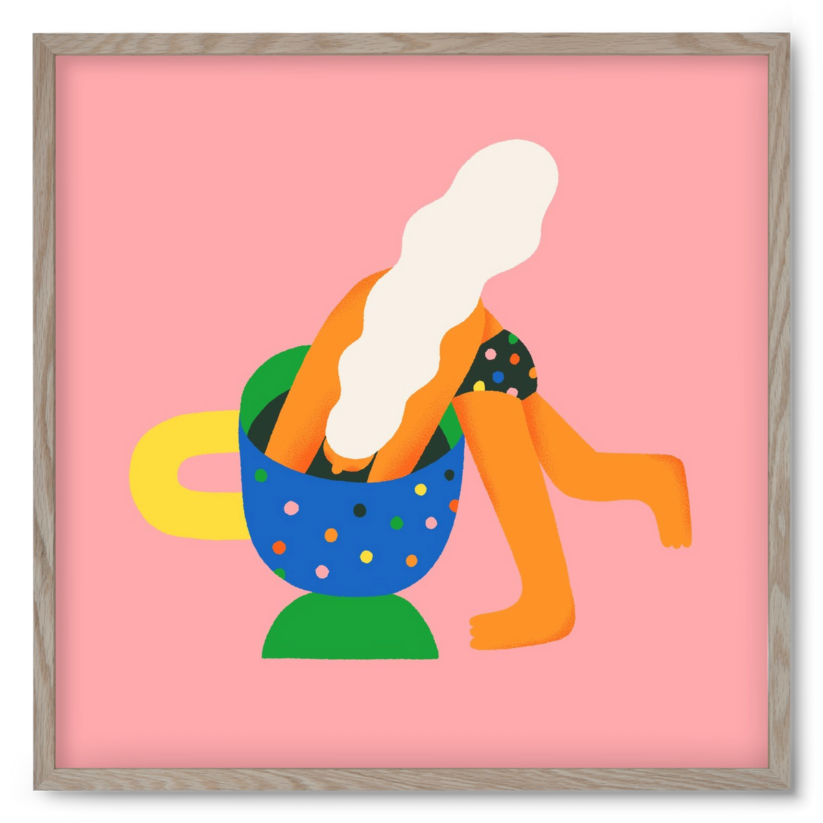 Coffee Time, 50x50 cm (50x50 cm), Tölgy keret