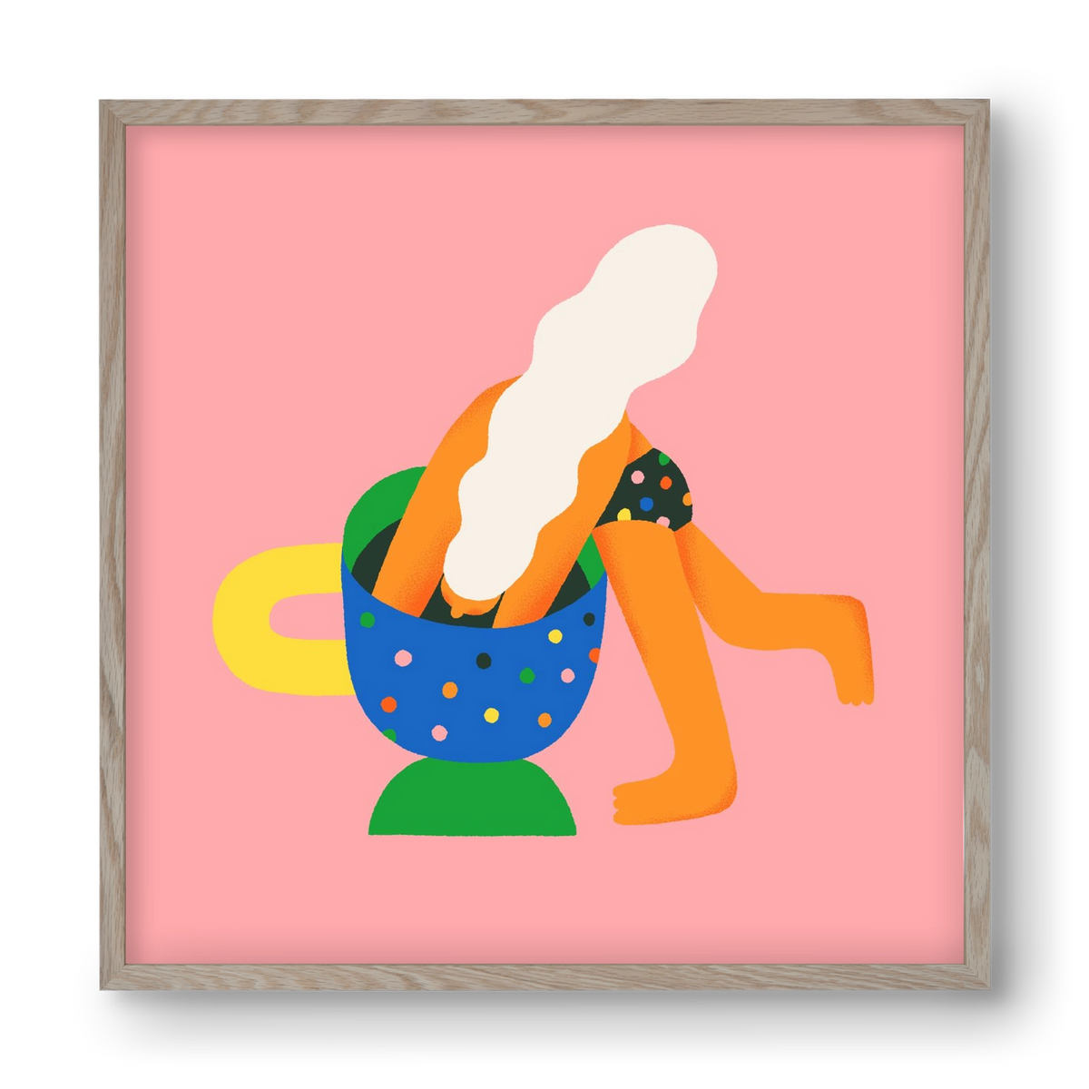 Coffee Time, 40x40 cm (40x40 cm), Tölgy keret