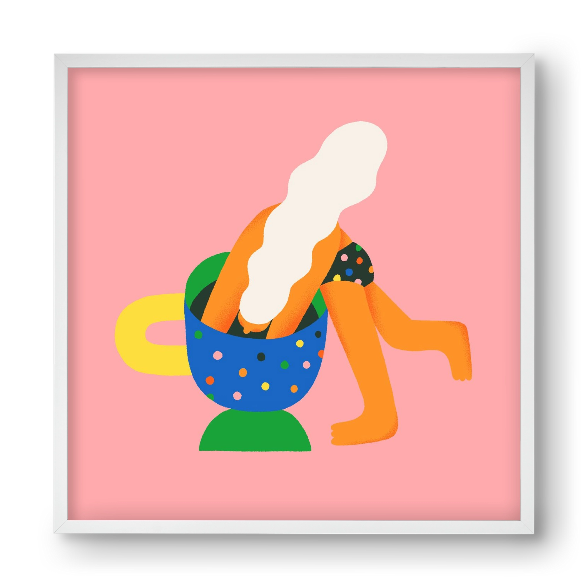 Coffee Time, 40x40 cm (40x40 cm), Fehér keret