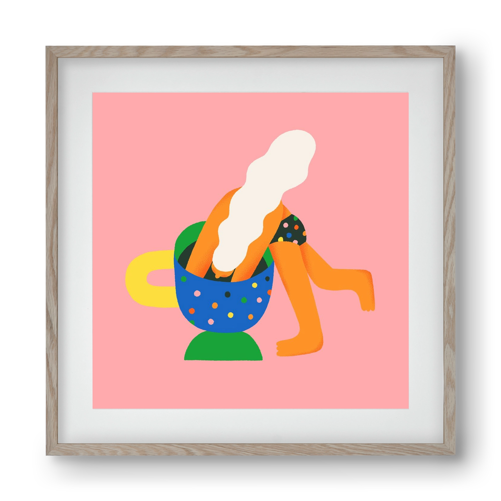 Coffee Time, 40x40 cm (30x30 cm), Tölgy keret, paszpartuval