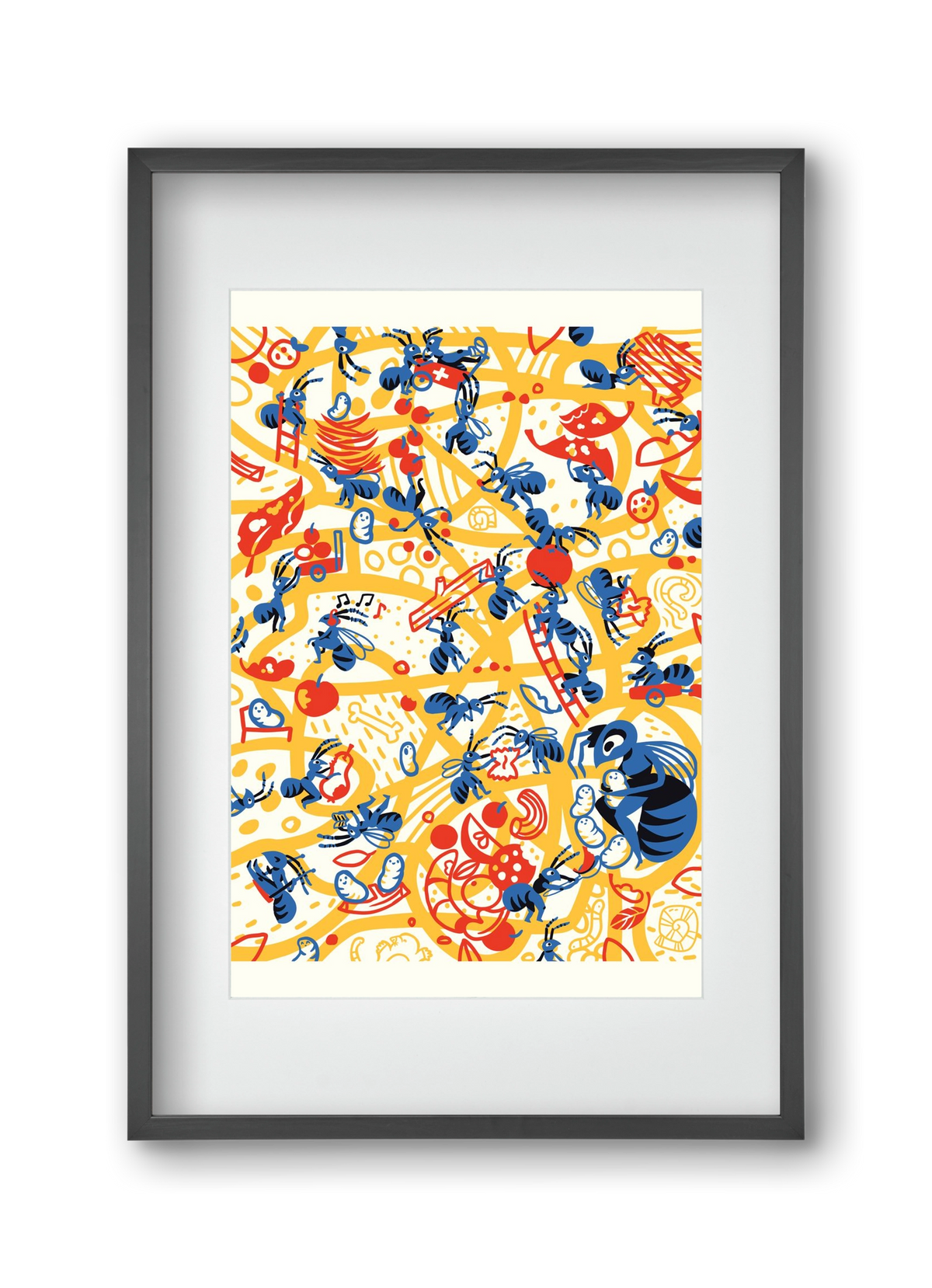 Hangyaboly, 30x45 cm (20x30 cm), Fekete keret, paszpartuval