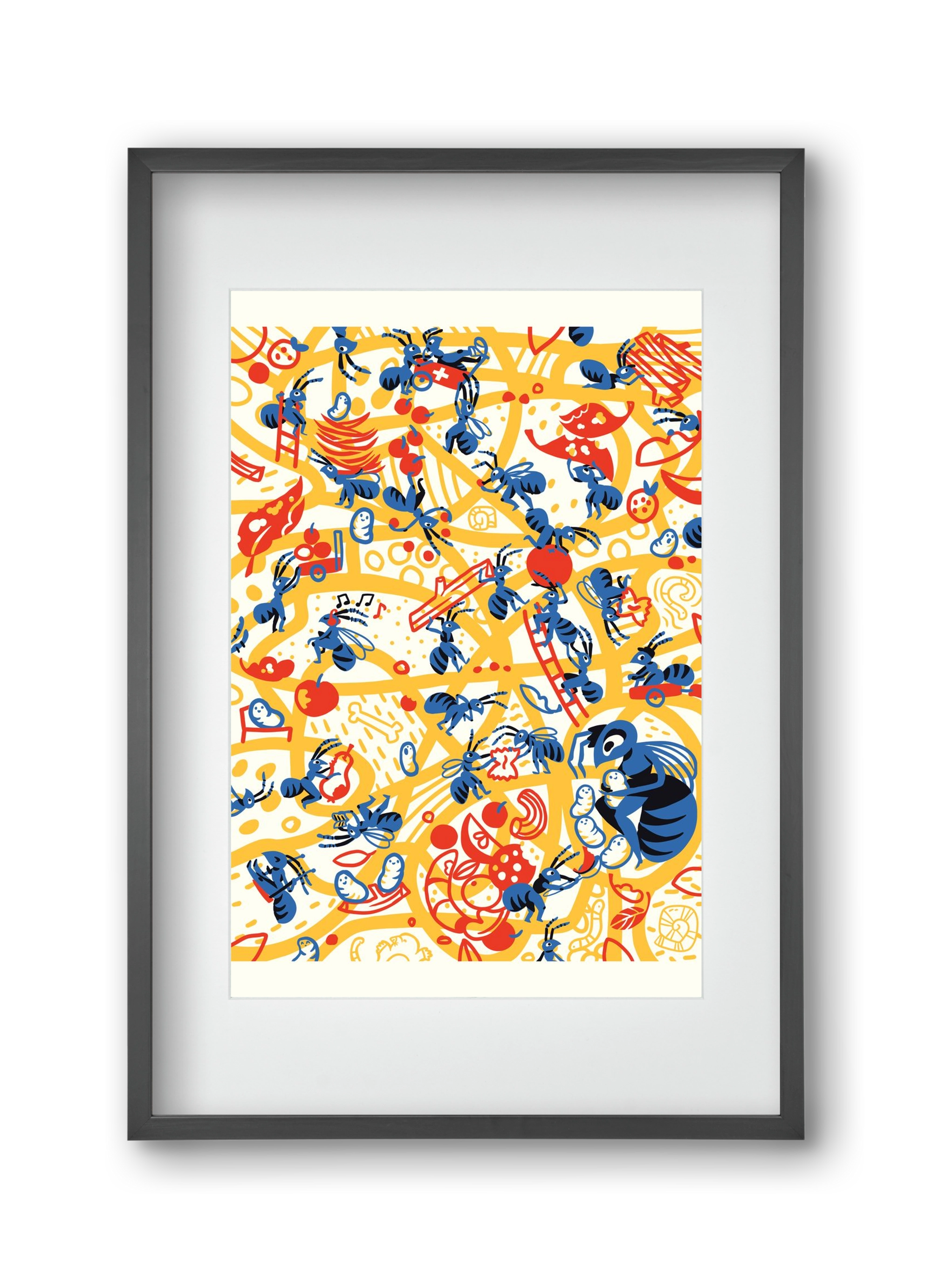 Hangyaboly, 30x45 cm (20x30 cm), Fekete keret, paszpartuval