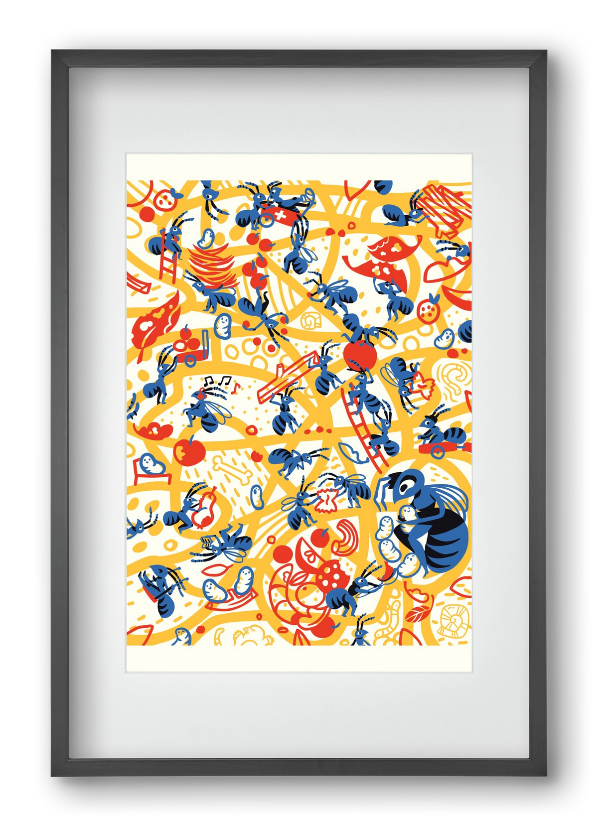 Hangyaboly, 40x60 cm (30x45 cm), Fekete keret, paszpartuval