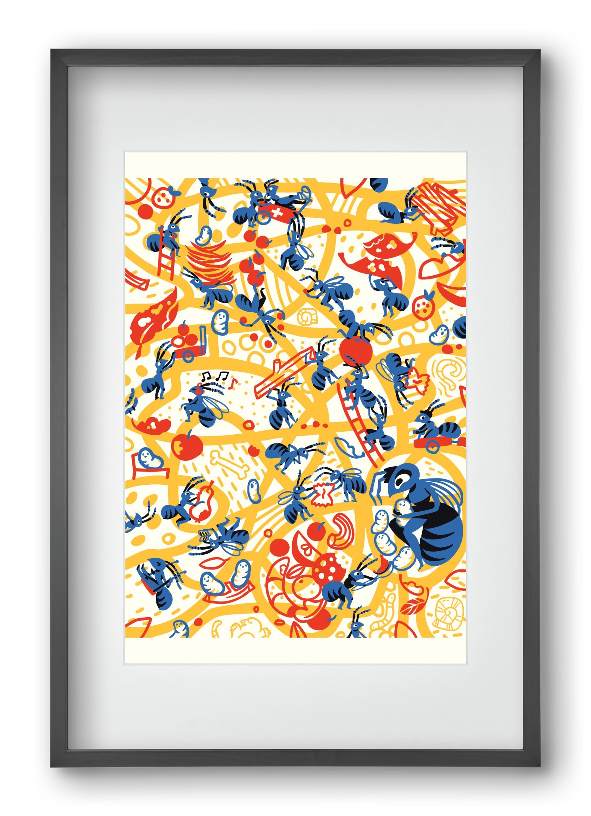 Hangyaboly, 40x60 cm (30x45 cm), Fekete keret, paszpartuval