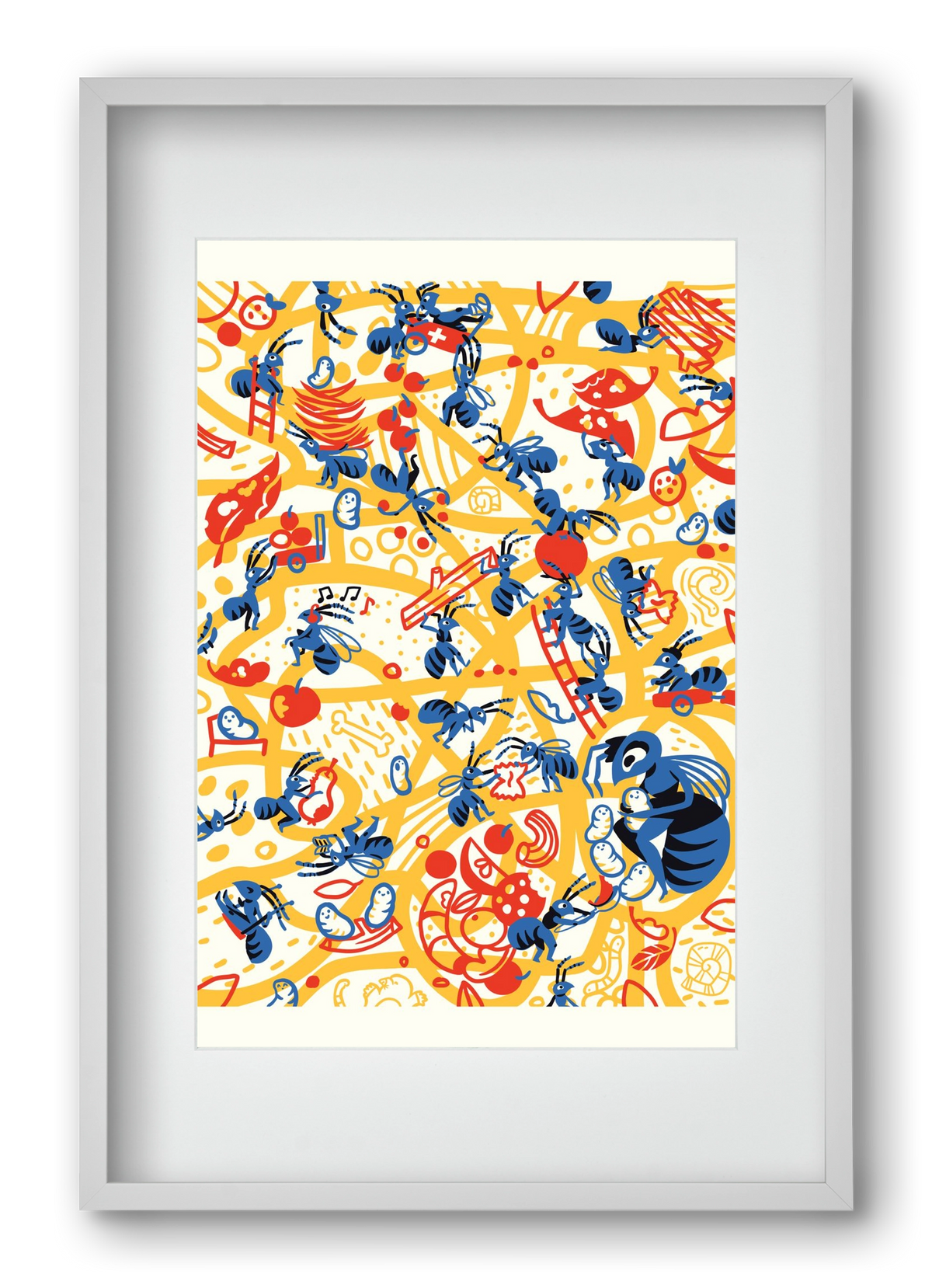 Hangyaboly, 40x60 cm (30x45 cm), Fehér keret, paszpartuval