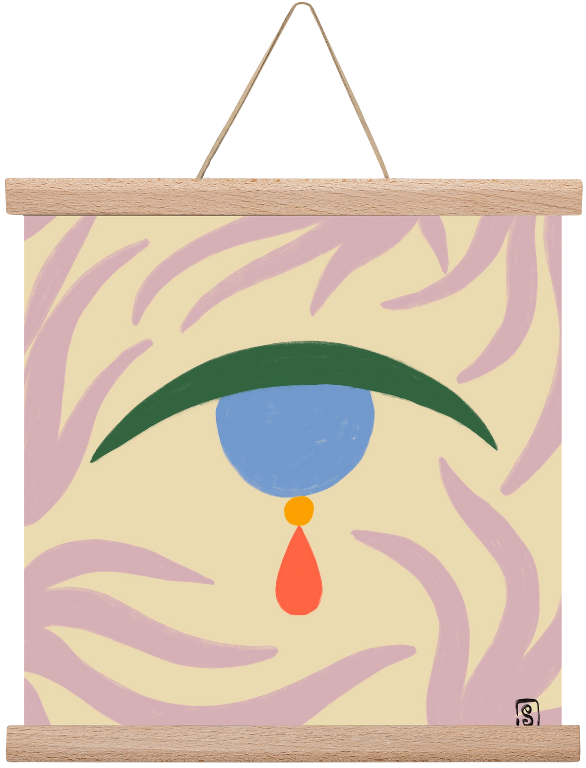 TEARDROP, 30x30 cm (30x30 cm), Tölgy akasztó