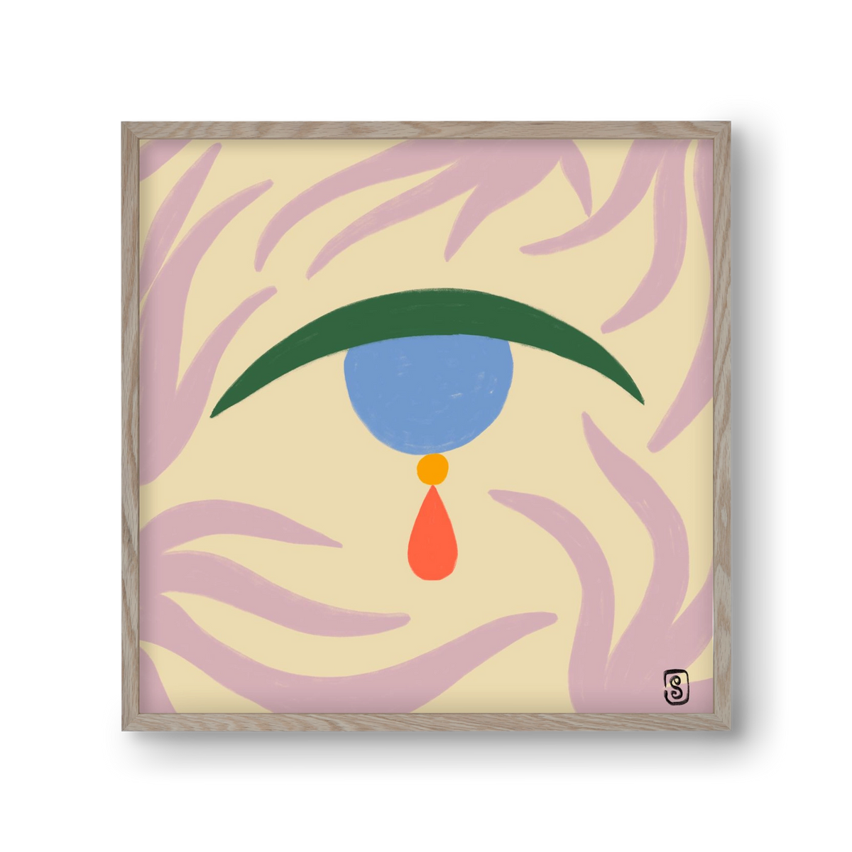 TEARDROP, 30x30 cm (30x30 cm), Tölgy keret