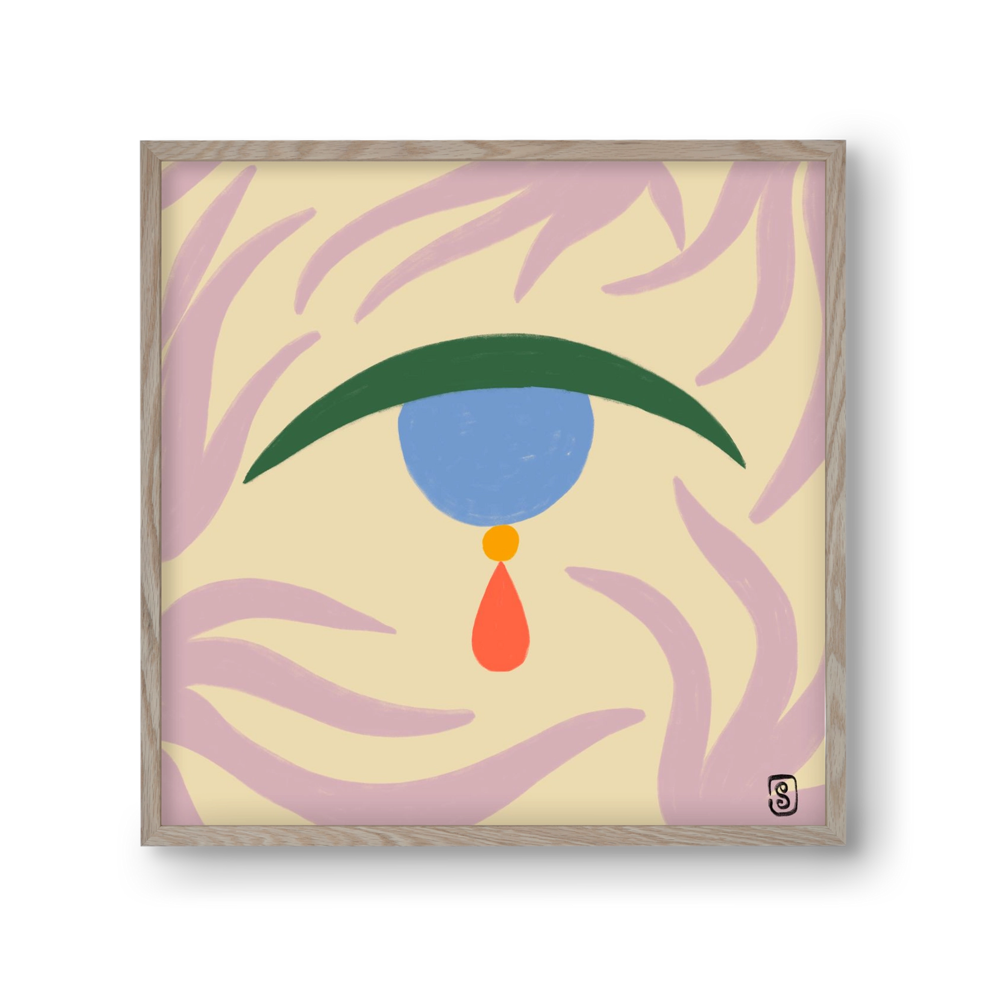 TEARDROP, 30x30 cm (30x30 cm), Tölgy keret