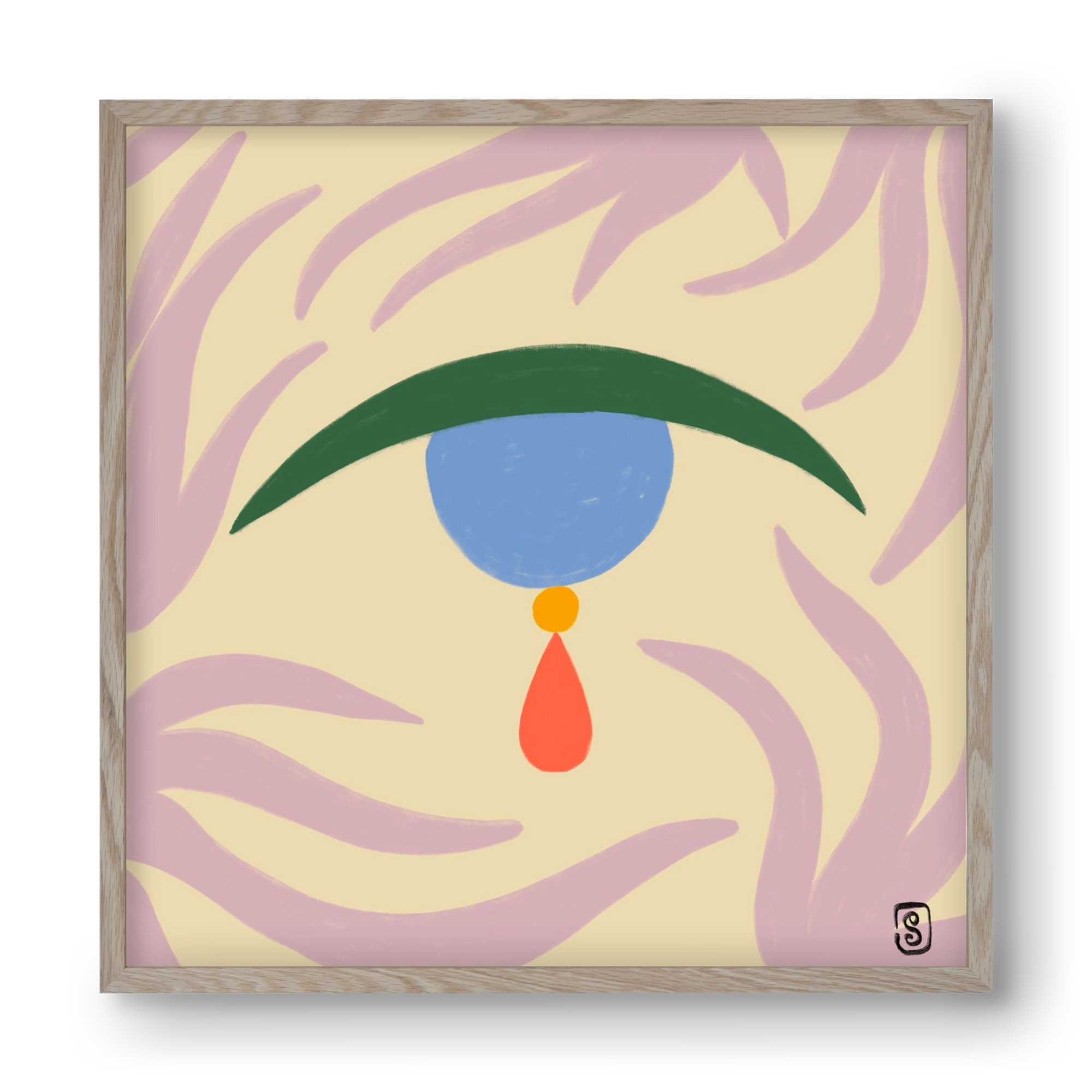 TEARDROP, 40x40 cm (40x40 cm), Tölgy keret