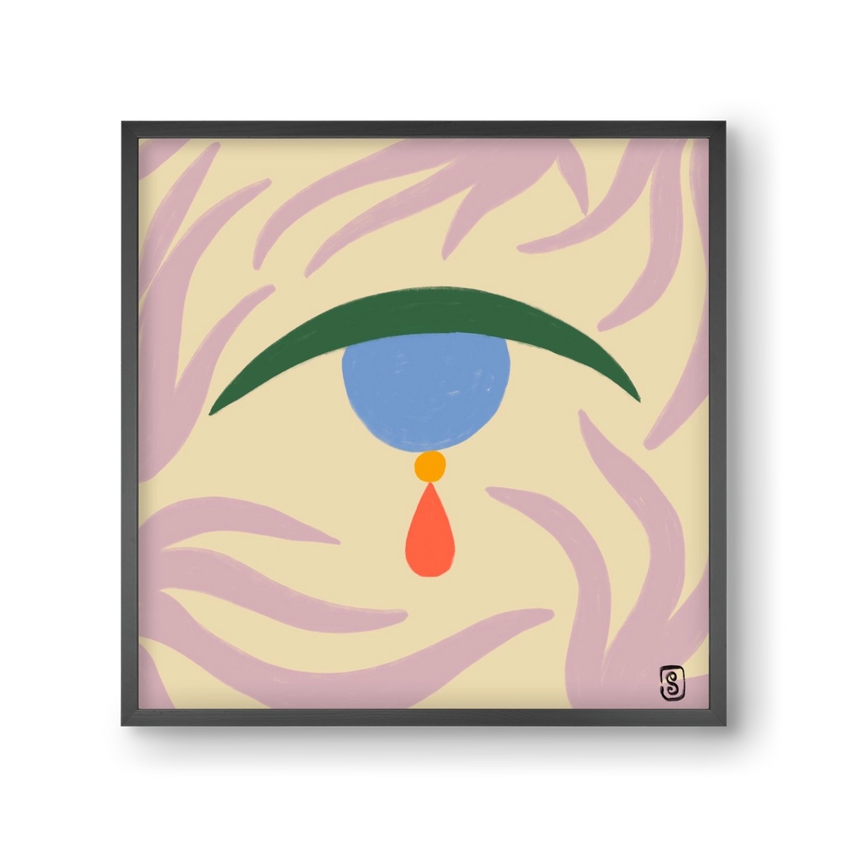 TEARDROP, 30x30 cm (30x30 cm), Fekete keret