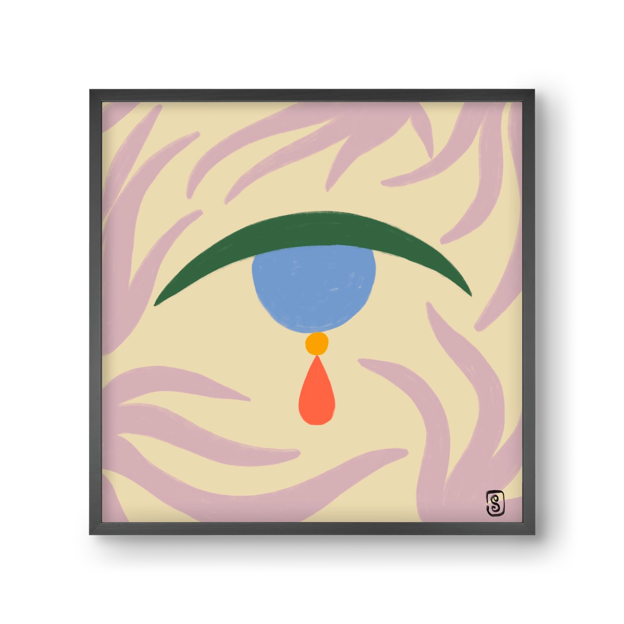 TEARDROP, 30x30 cm (30x30 cm), Fekete keret