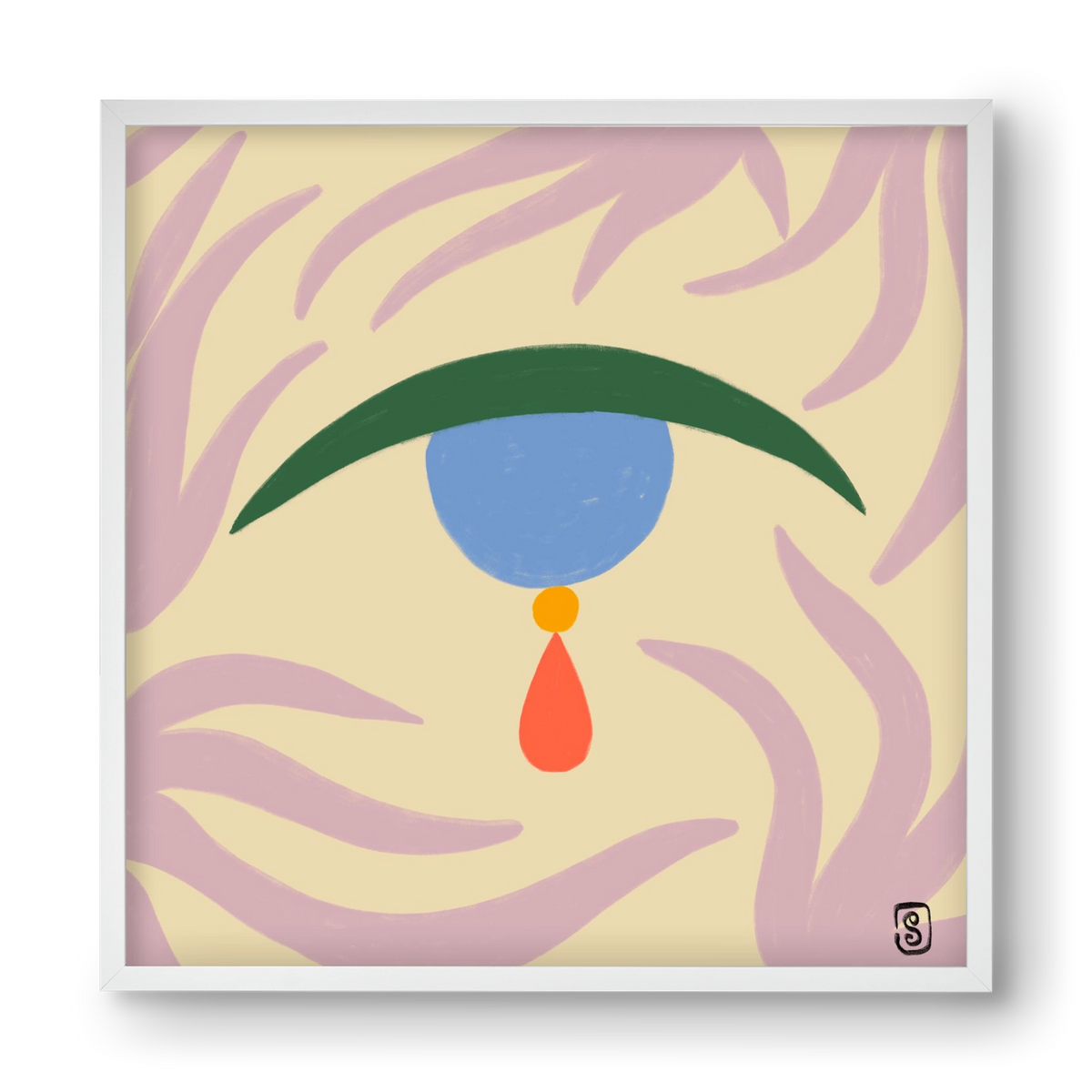 TEARDROP, 40x40 cm (40x40 cm), Fehér keret