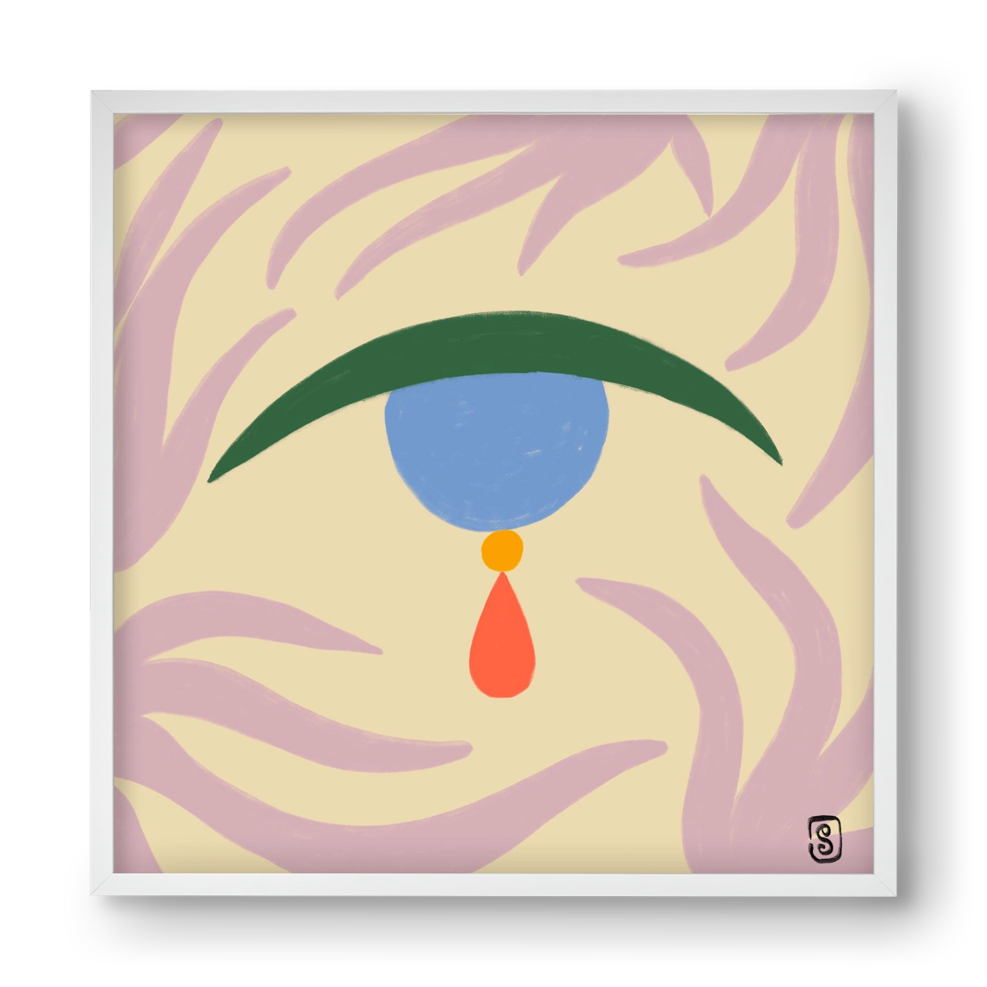 TEARDROP, 40x40 cm (40x40 cm), Fehér keret
