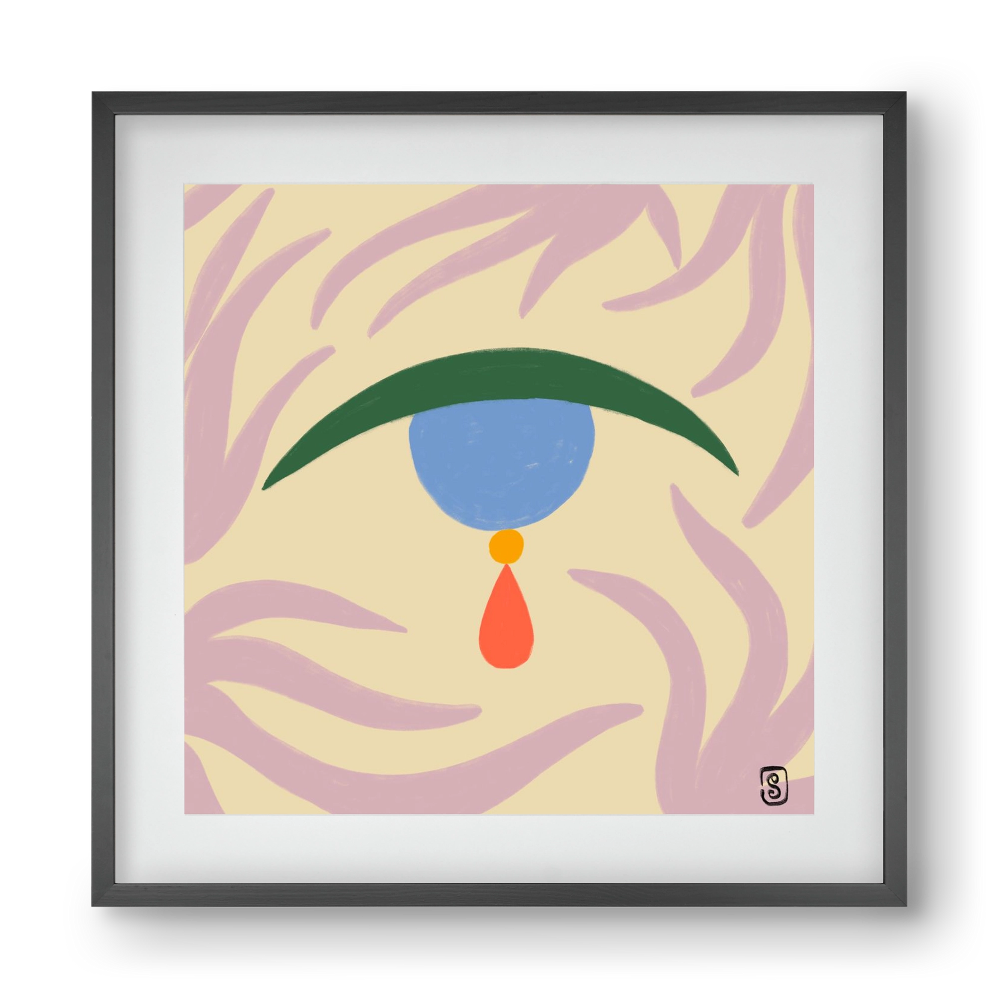 TEARDROP, 40x40 cm (30x30 cm), Fekete keret, paszpartuval
