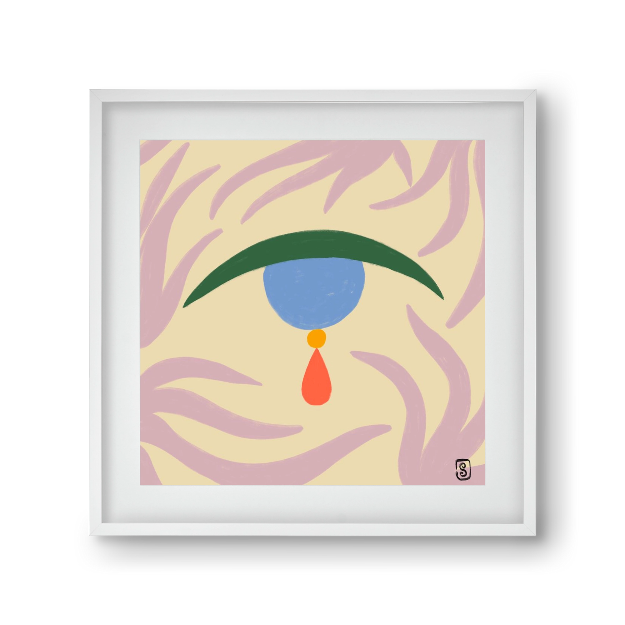 TEARDROP, 30x30 cm (20x20 cm), Fehér keret, paszpartuval
