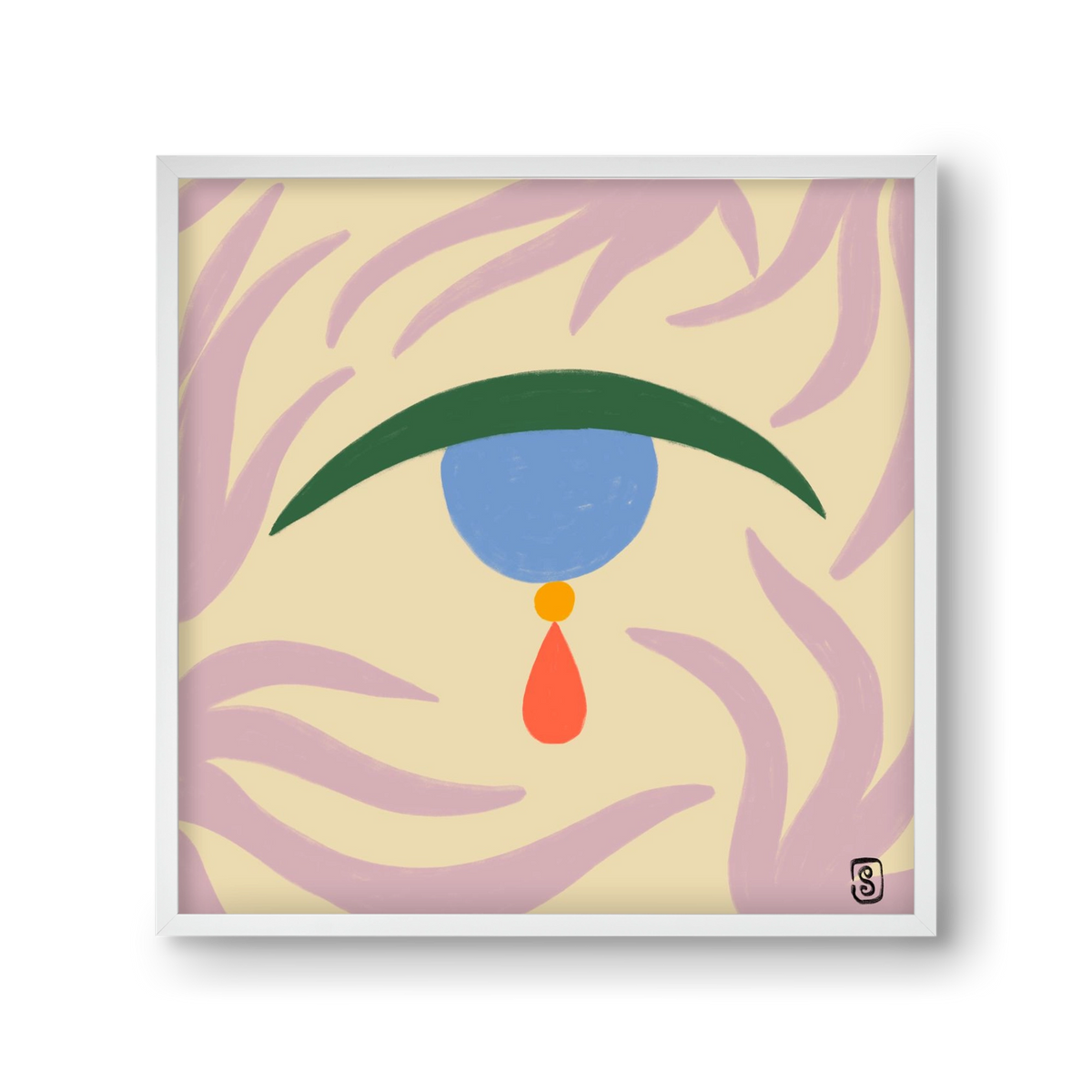 TEARDROP, 30x30 cm (30x30 cm), Fehér keret