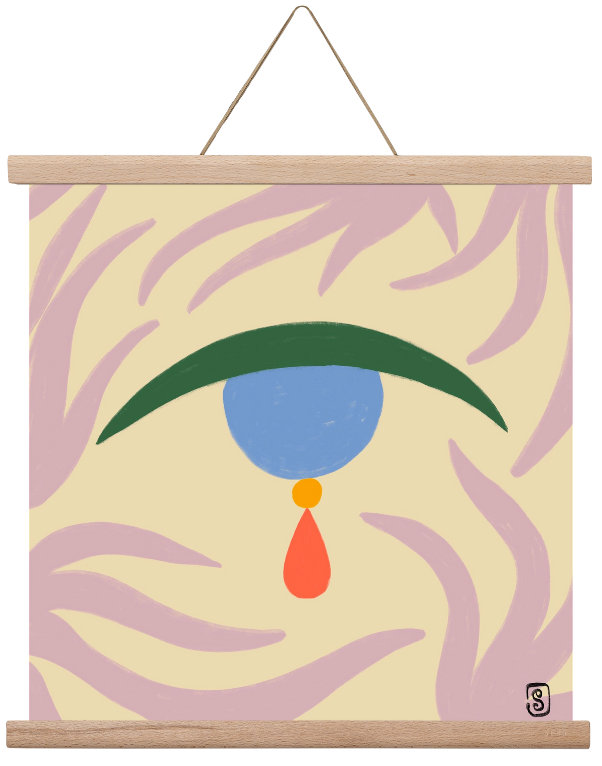 TEARDROP, 40x40 cm (40x40 cm), Tölgy akasztó