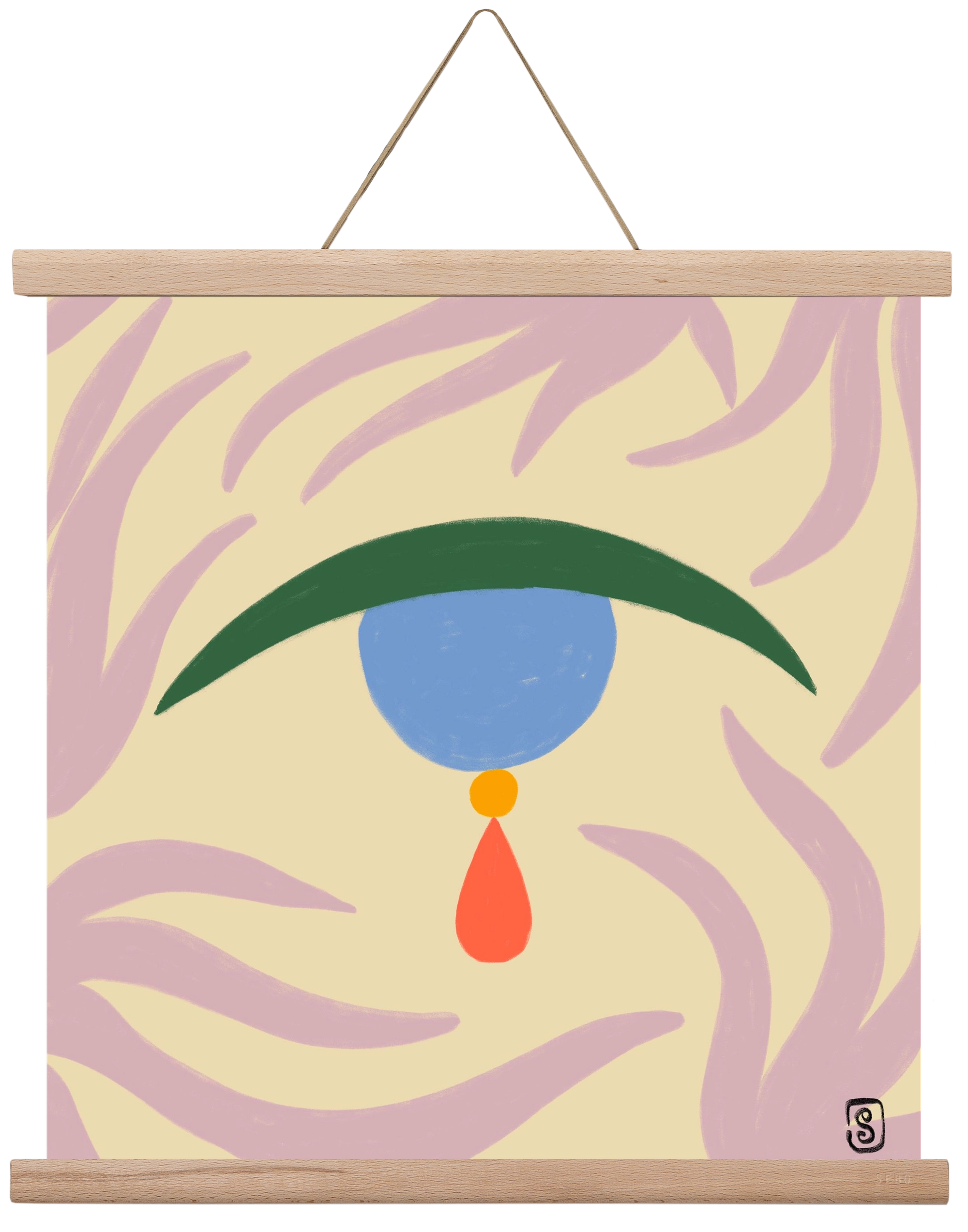 TEARDROP, 40x40 cm (40x40 cm), Tölgy akasztó