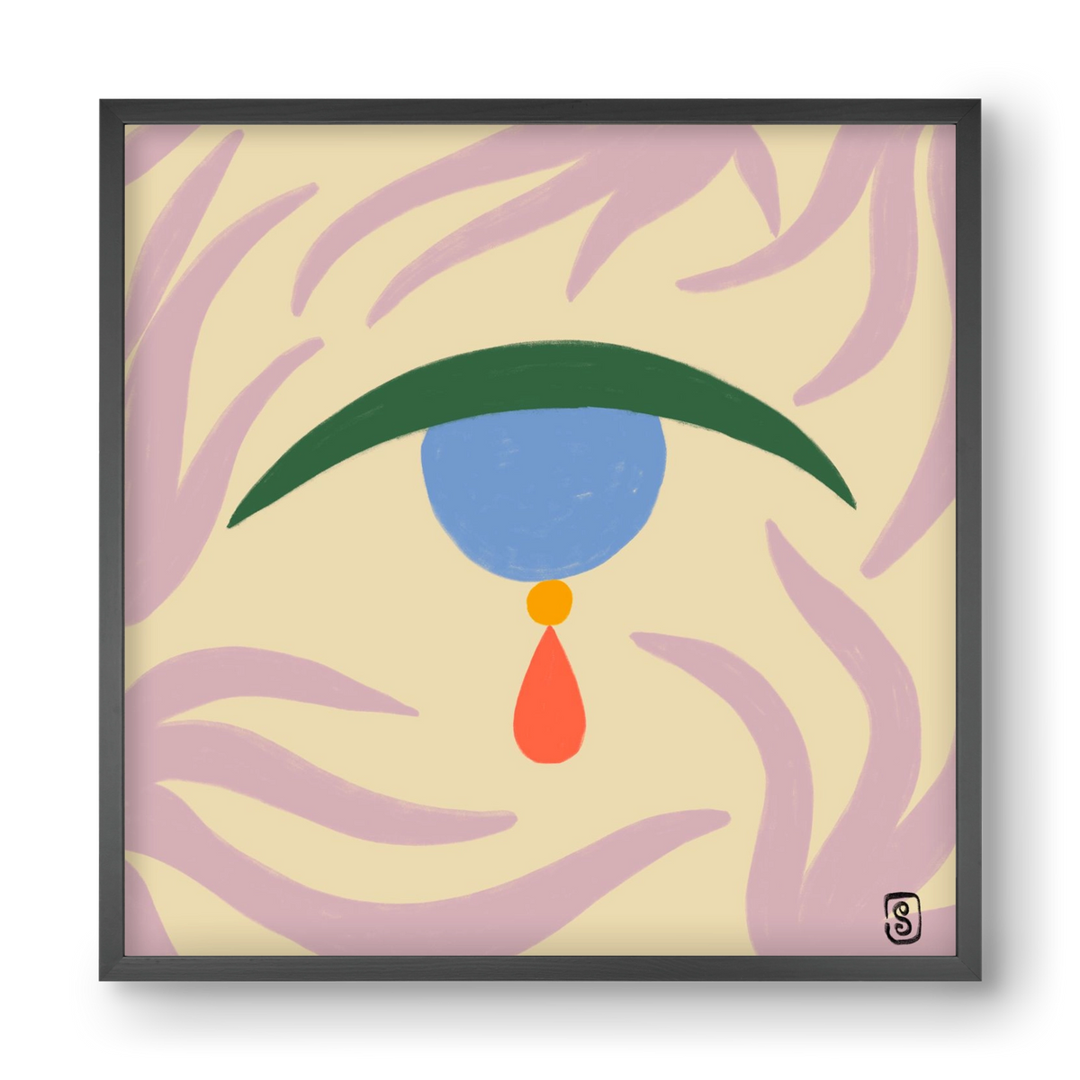 TEARDROP, 40x40 cm (40x40 cm), Fekete keret