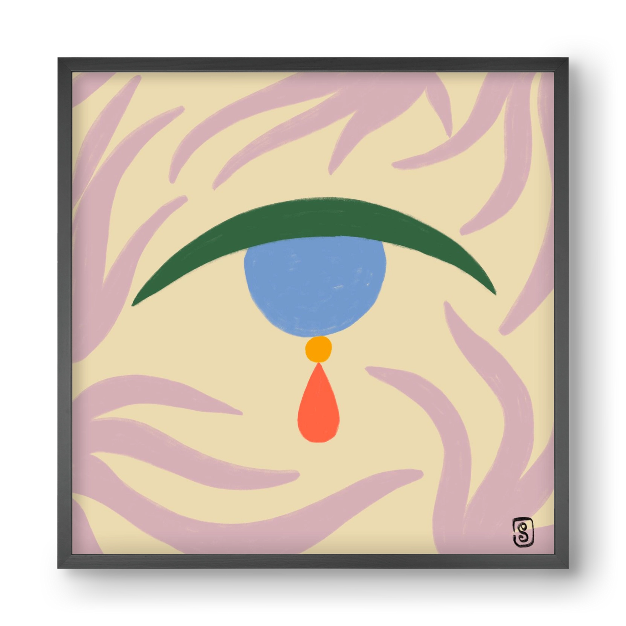 TEARDROP, 40x40 cm (40x40 cm), Fekete keret