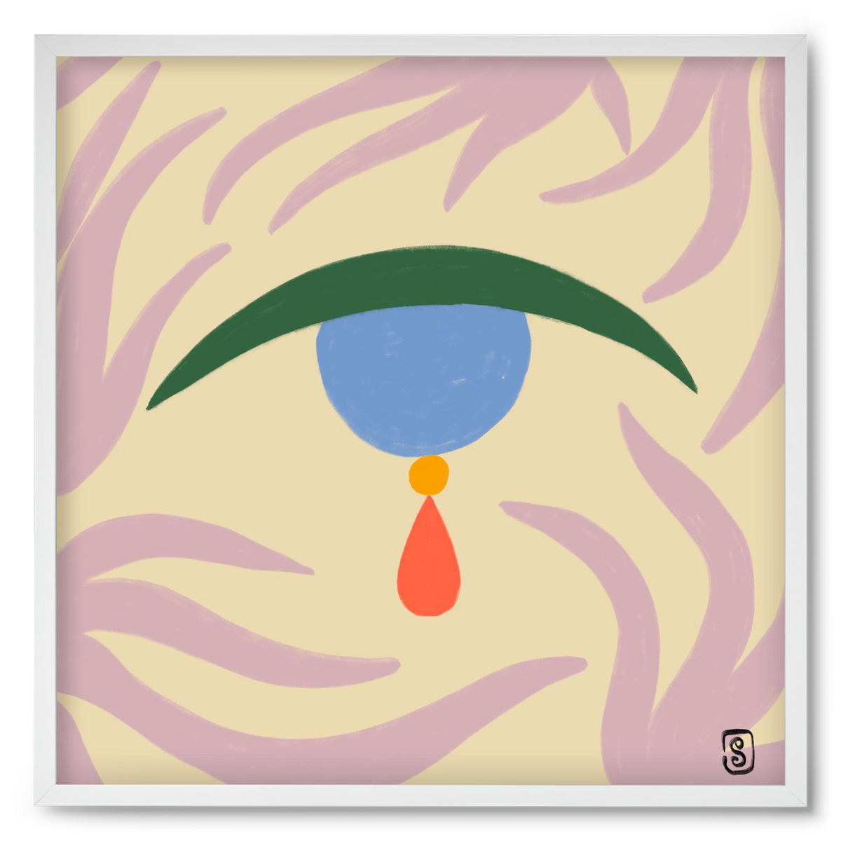 TEARDROP, 50x50 cm (50x50 cm), Fehér keret