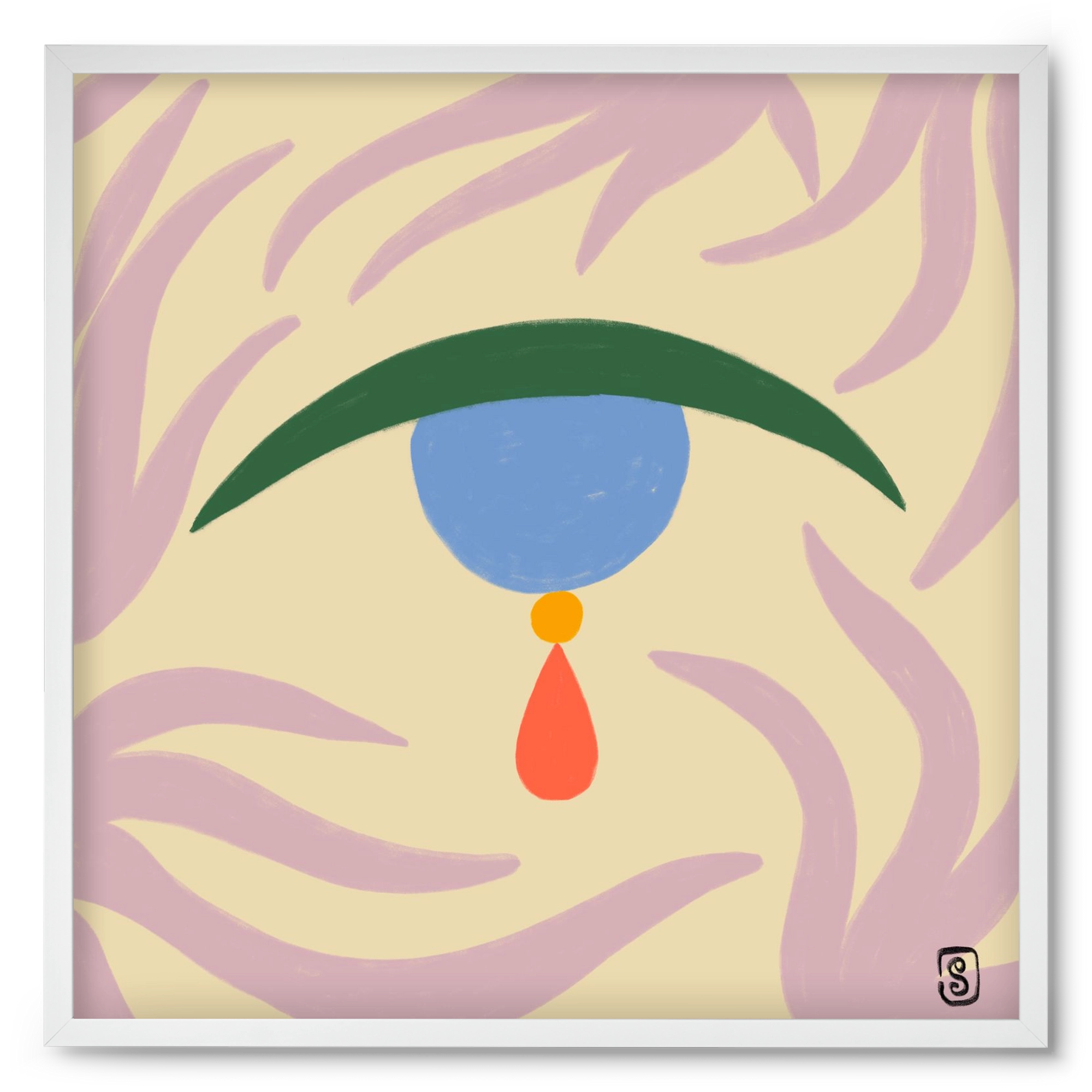 TEARDROP, 50x50 cm (50x50 cm), Fehér keret