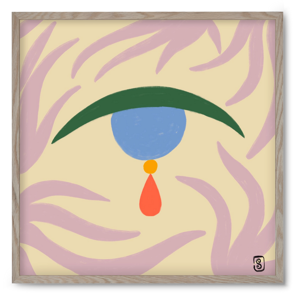 TEARDROP, 50x50 cm (50x50 cm), Tölgy keret