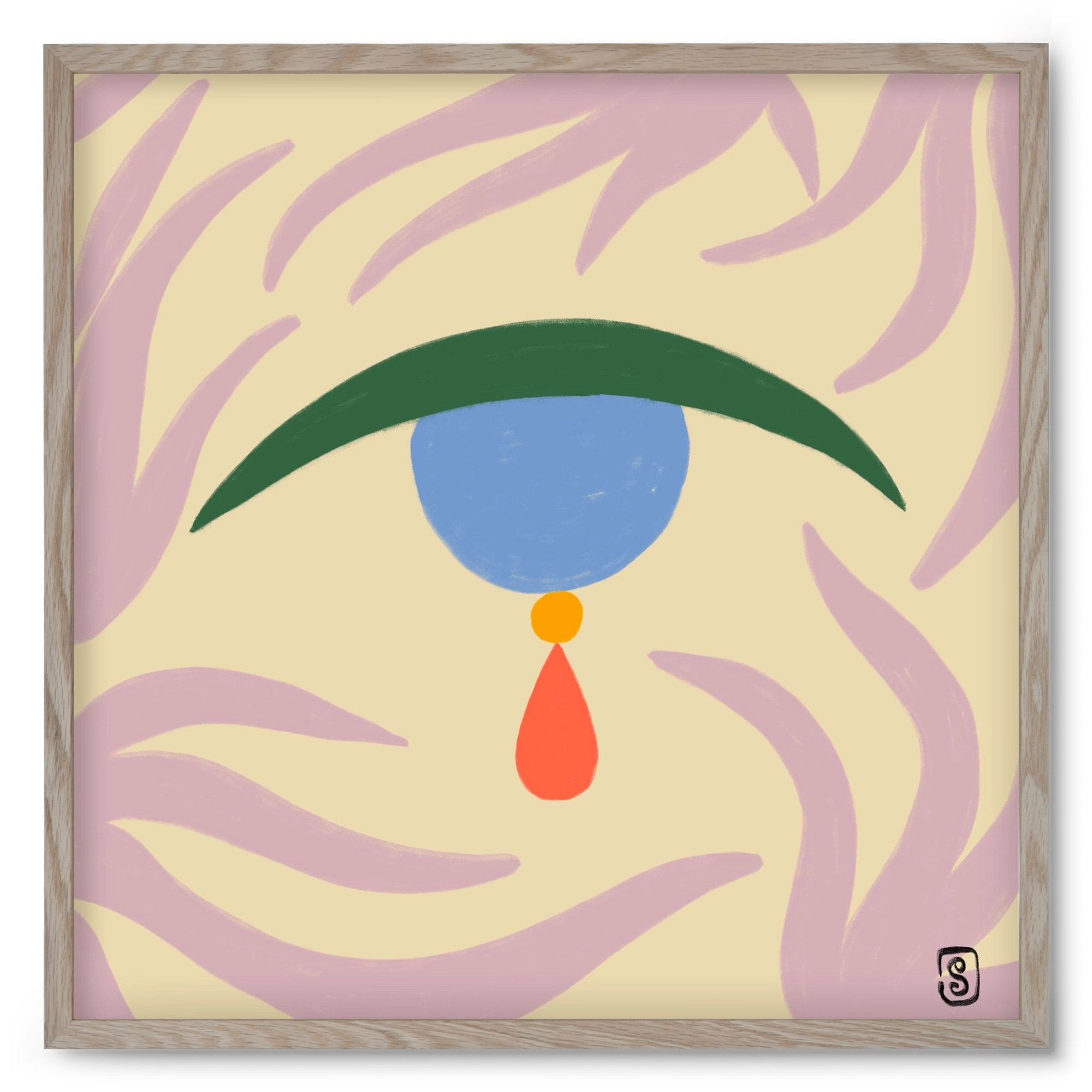 TEARDROP, 50x50 cm (50x50 cm), Tölgy keret